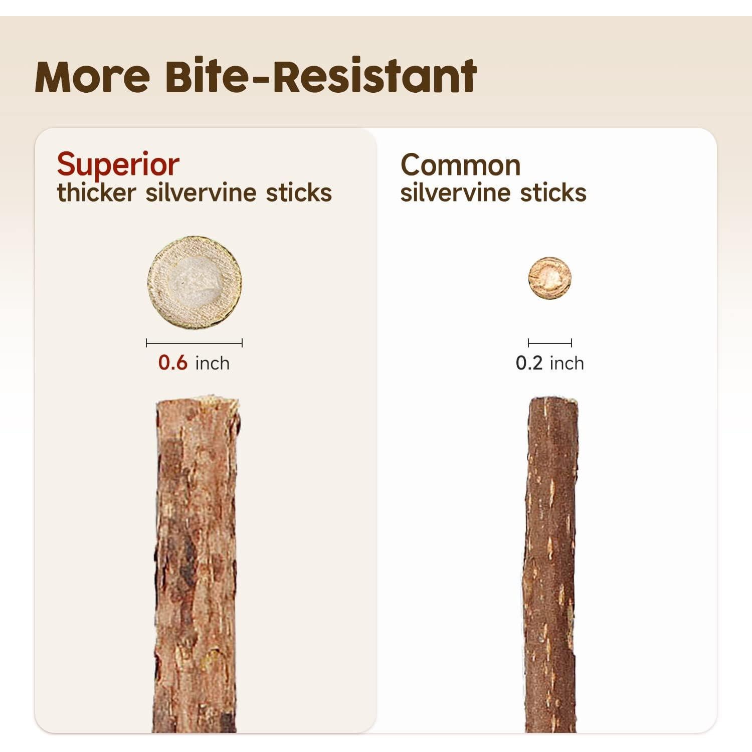 Juguetes para Gatos Potaroma - 3 Palos Naturales de Silvervine