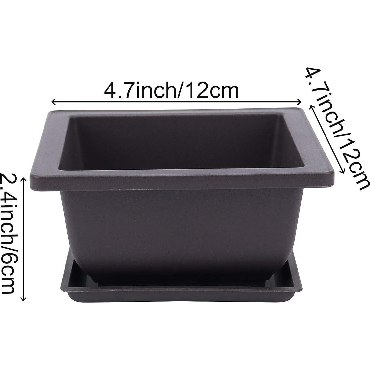 15 Macetas Cuadradas ZEONHEI 11.94 cm para Bonsái