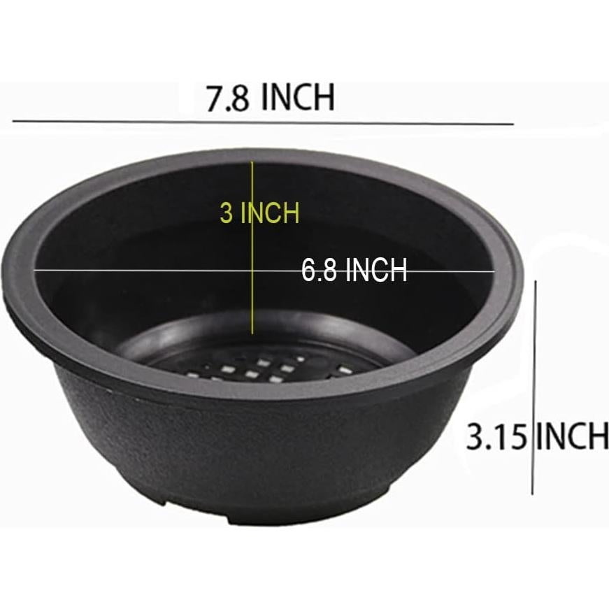 Macetas Redondas MUZHI 12 Piezas para Bonsai 19.8 cm