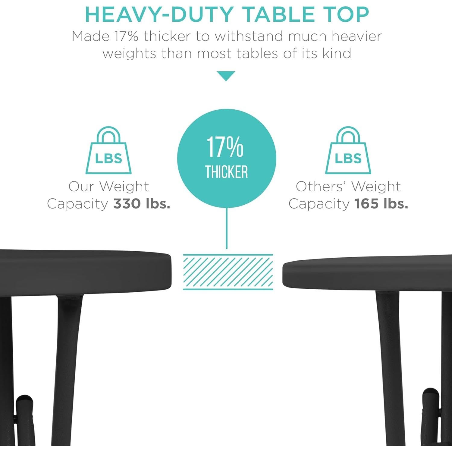 Mesa Plegable de Altura de Barra Mejor Opción 81.28cm Negra