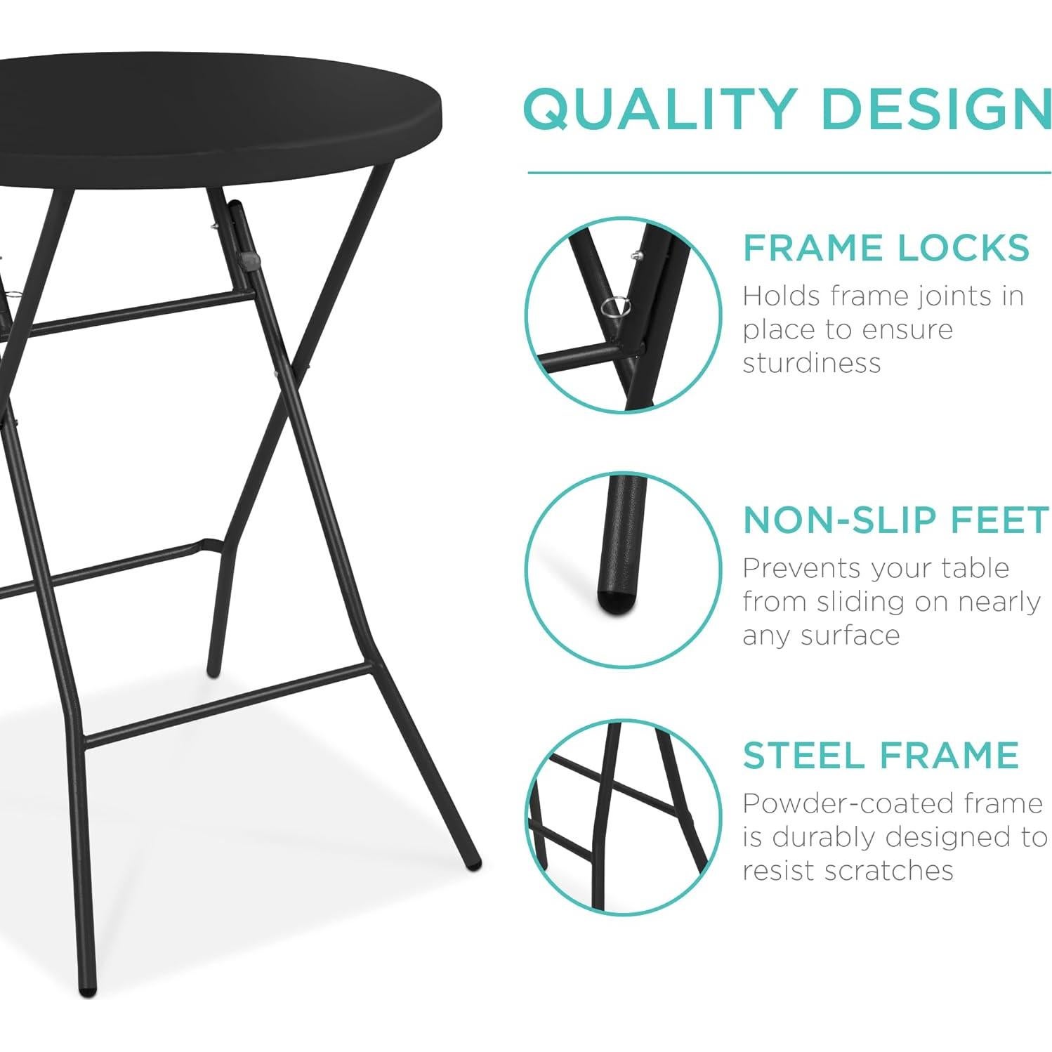 Mesa Plegable de Altura de Barra Mejor Opción 81.28cm Negra