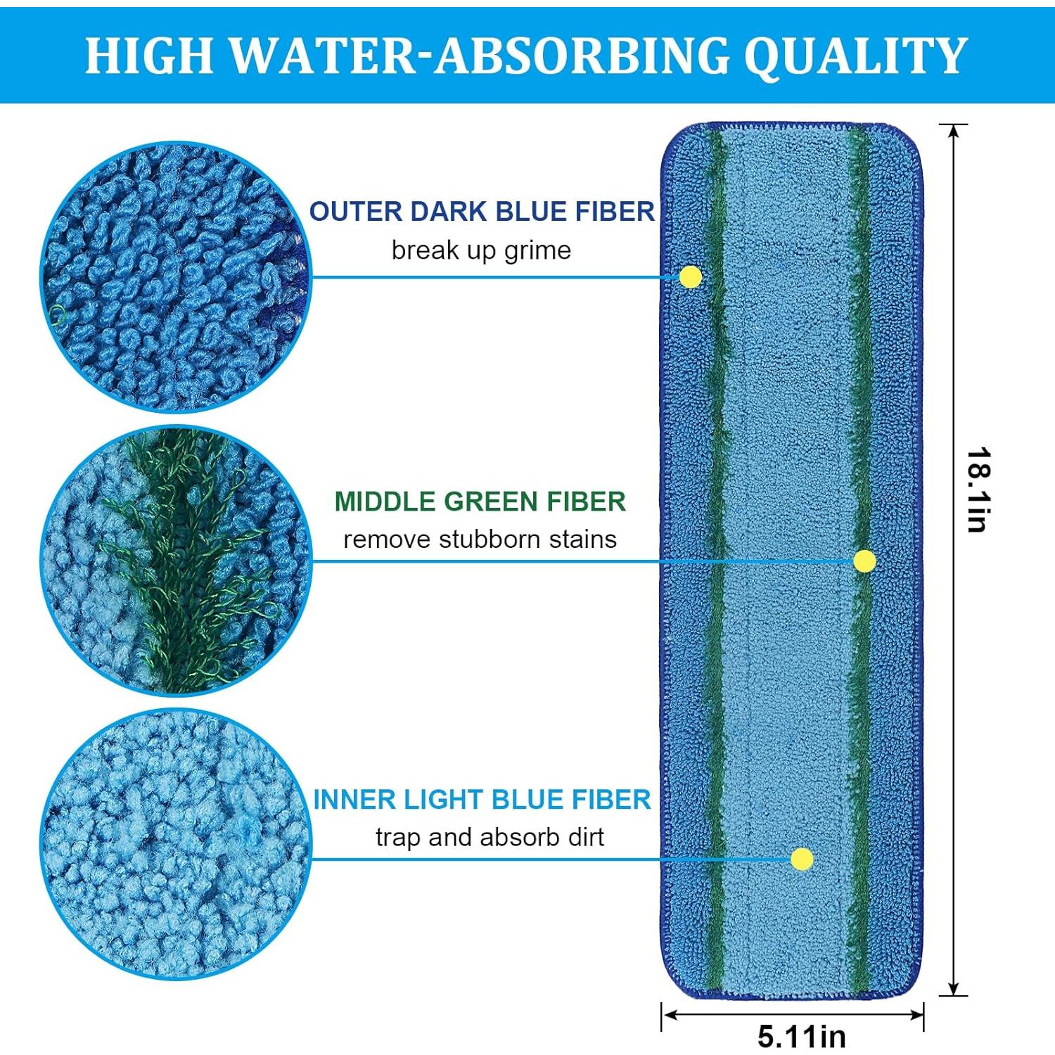 Paquete de 3 almohadillas de limpieza Bona microfibra 33x8cm