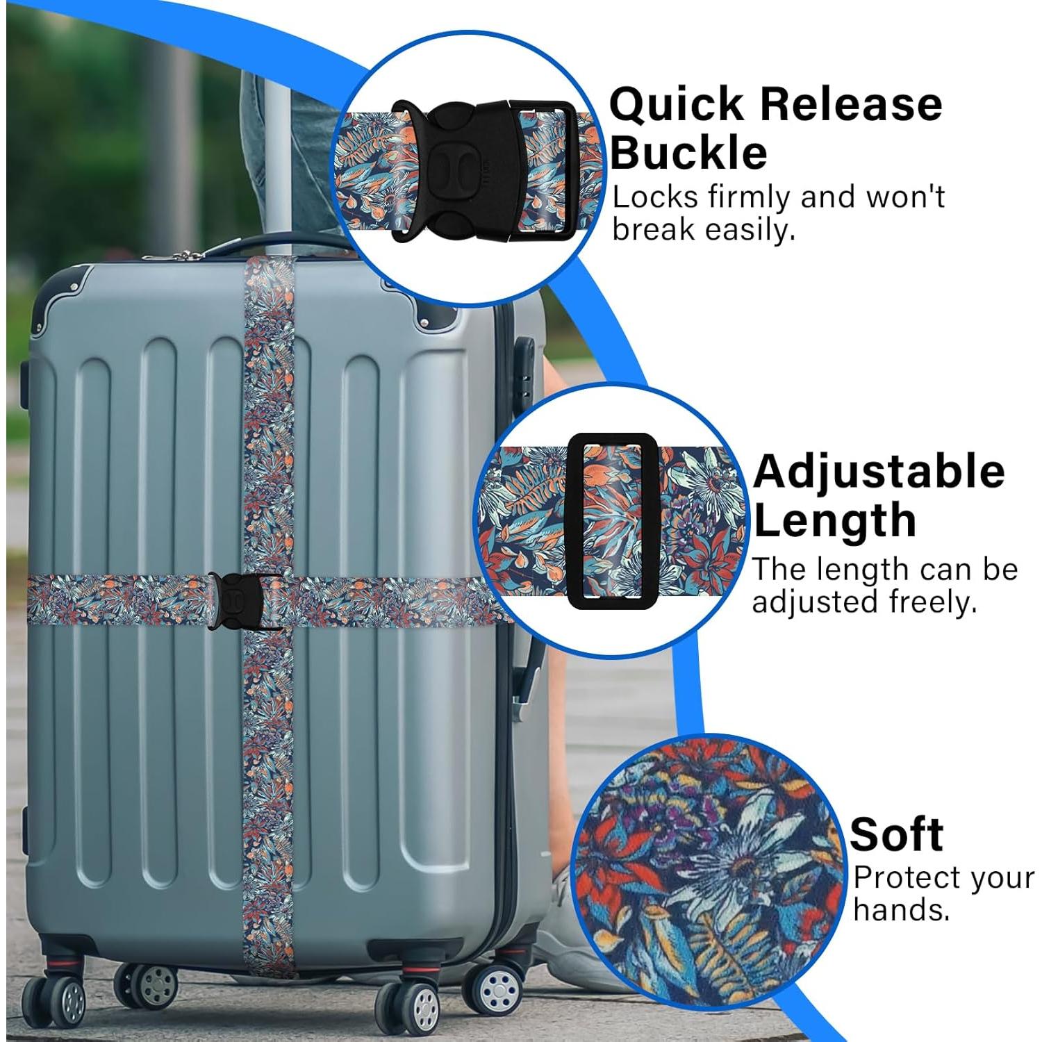 Juego de 3 Etiquetas de Equipaje ZHOMA con Correas Ajustables