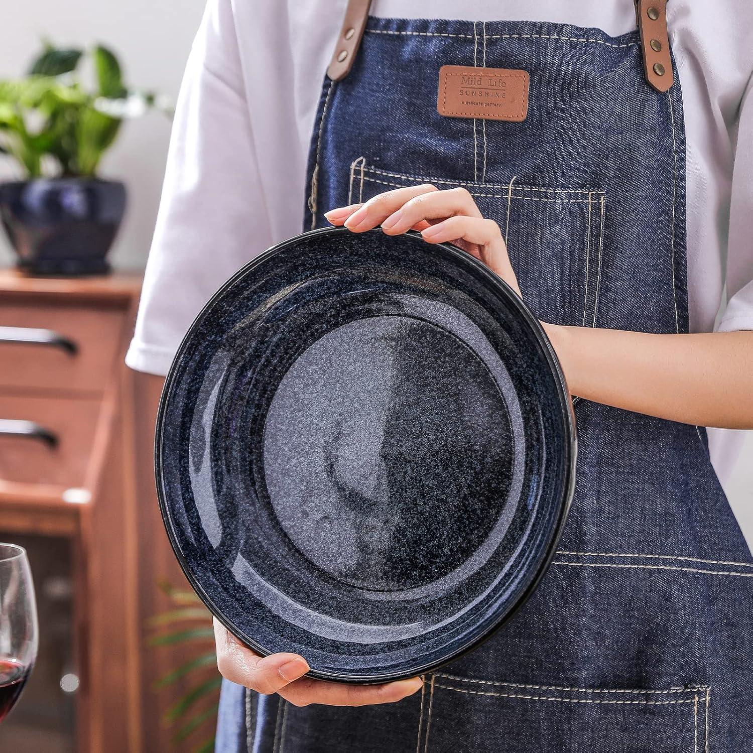 Juego de 4 Cuencos de Porcelana Vicrays 25.4 cm Azul