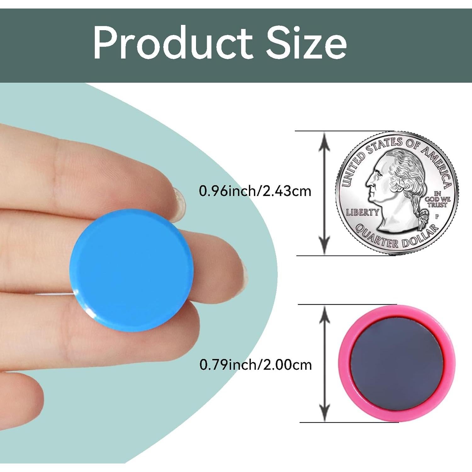 Imanes de Nevera DUJEQM 20 Piezas Redondos Colores