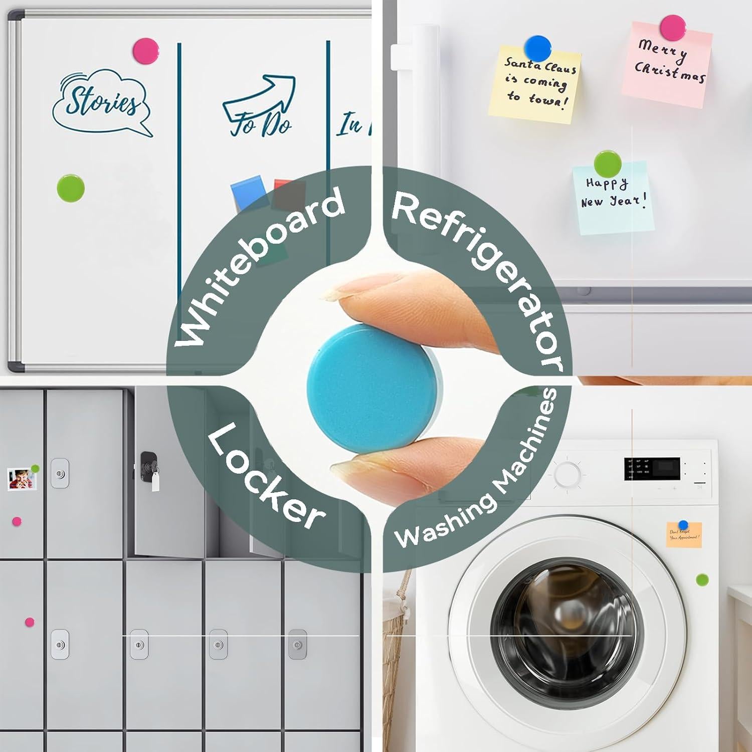 Imanes de Nevera DUJEQM 20 Piezas Redondos Colores