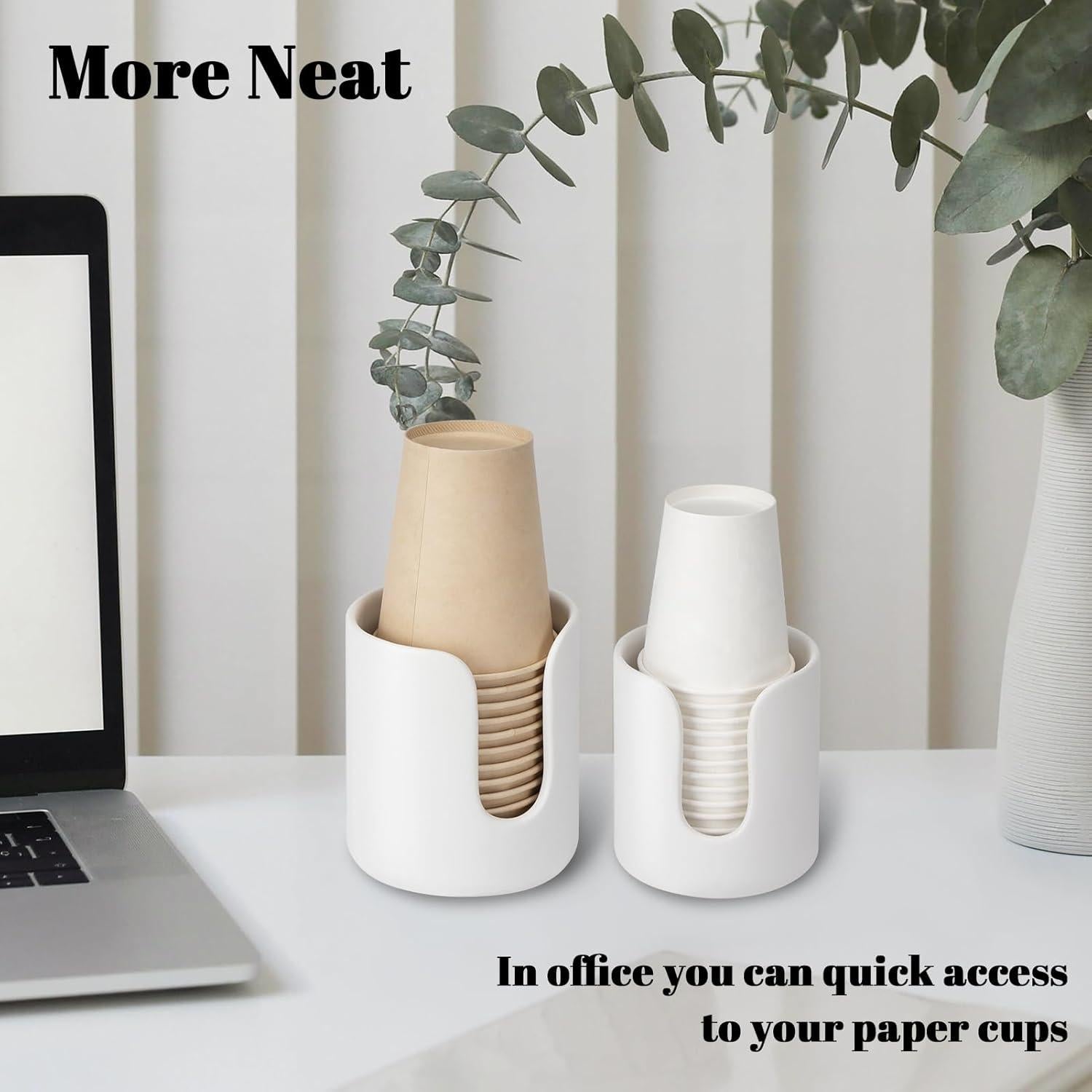 Dispensador de Tazas de Cerámica UHEY HOME Blanco 2 Piezas