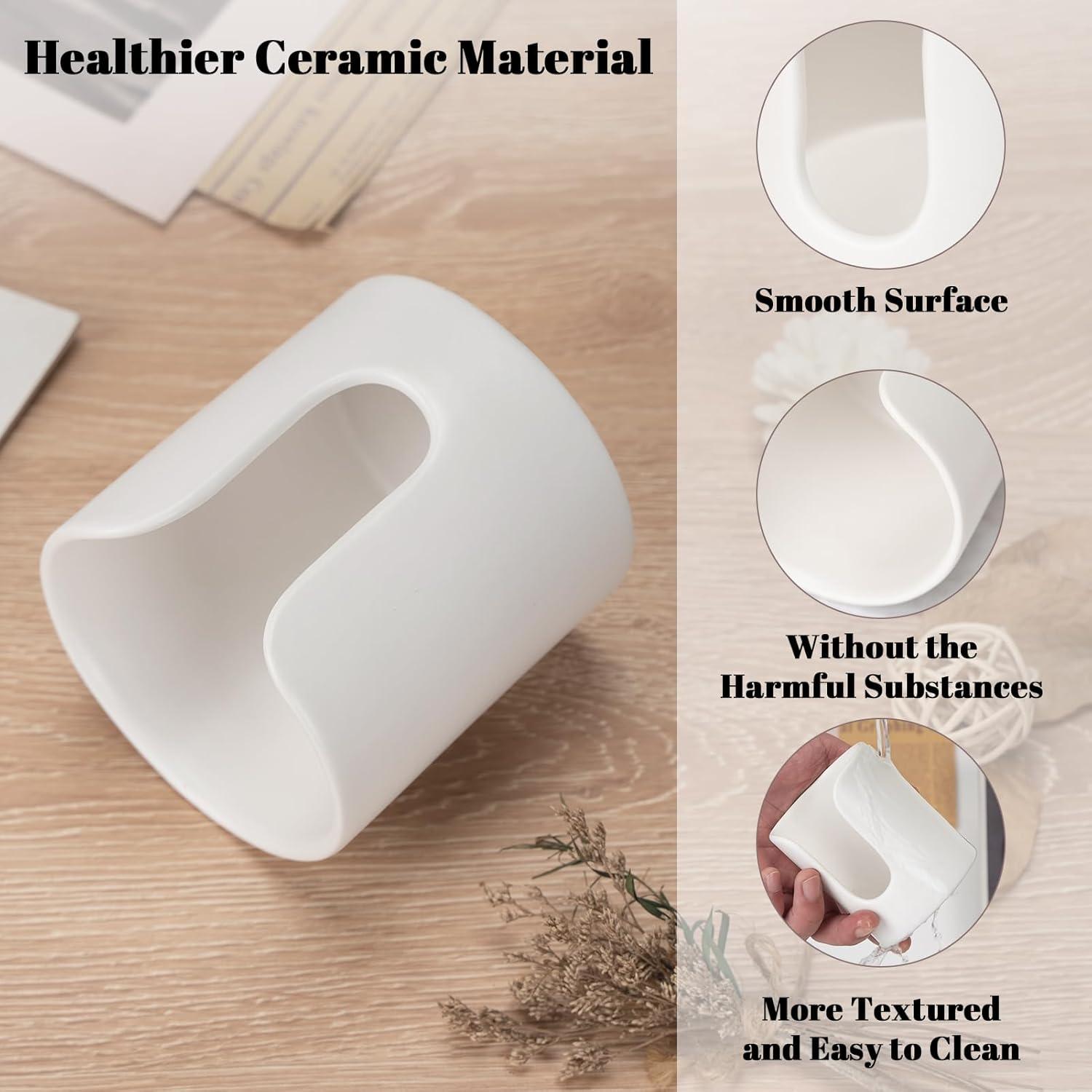 Dispensador de Tazas de Cerámica UHEY HOME Blanco 2 Piezas
