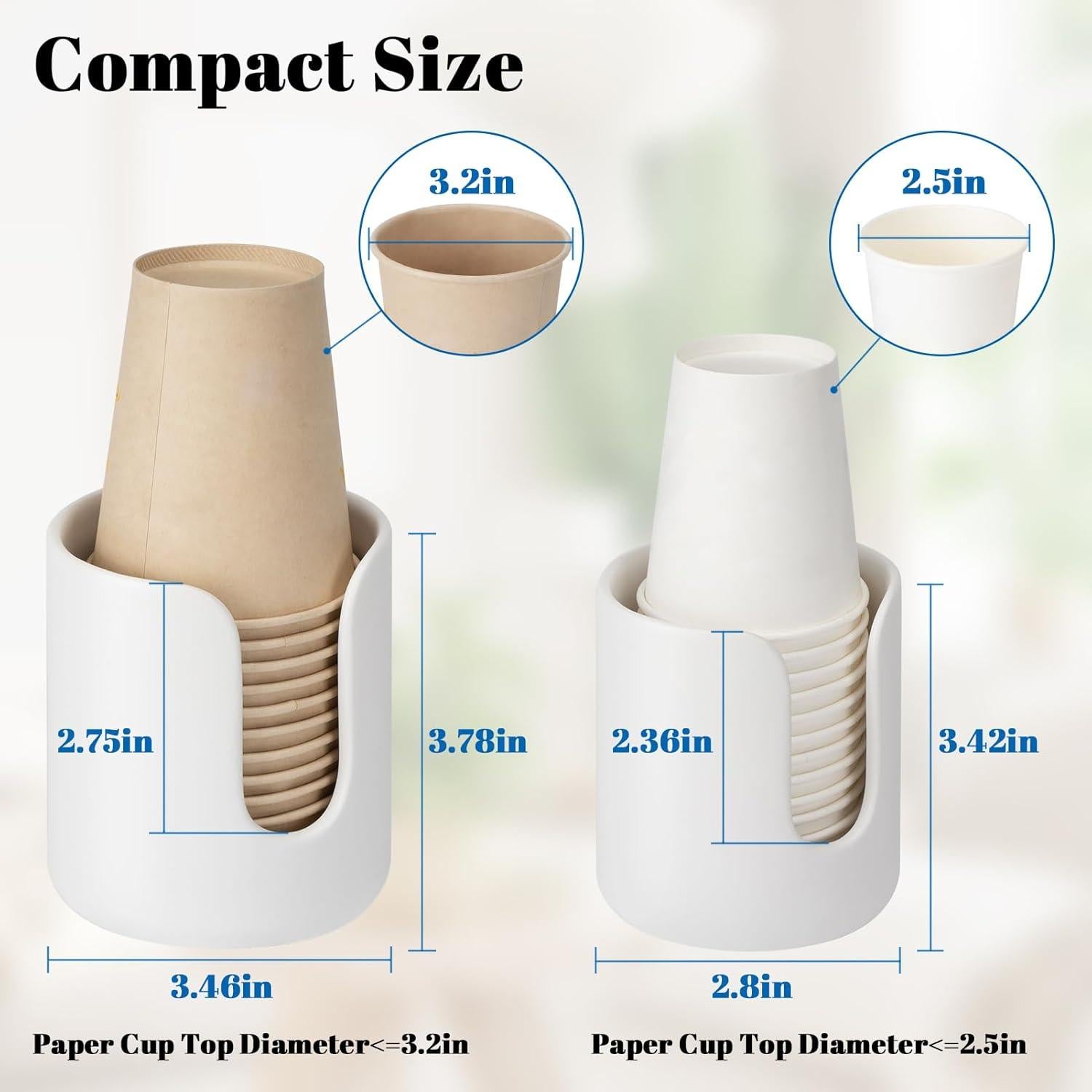 Dispensador de Tazas de Cerámica UHEY HOME Blanco 2 Piezas