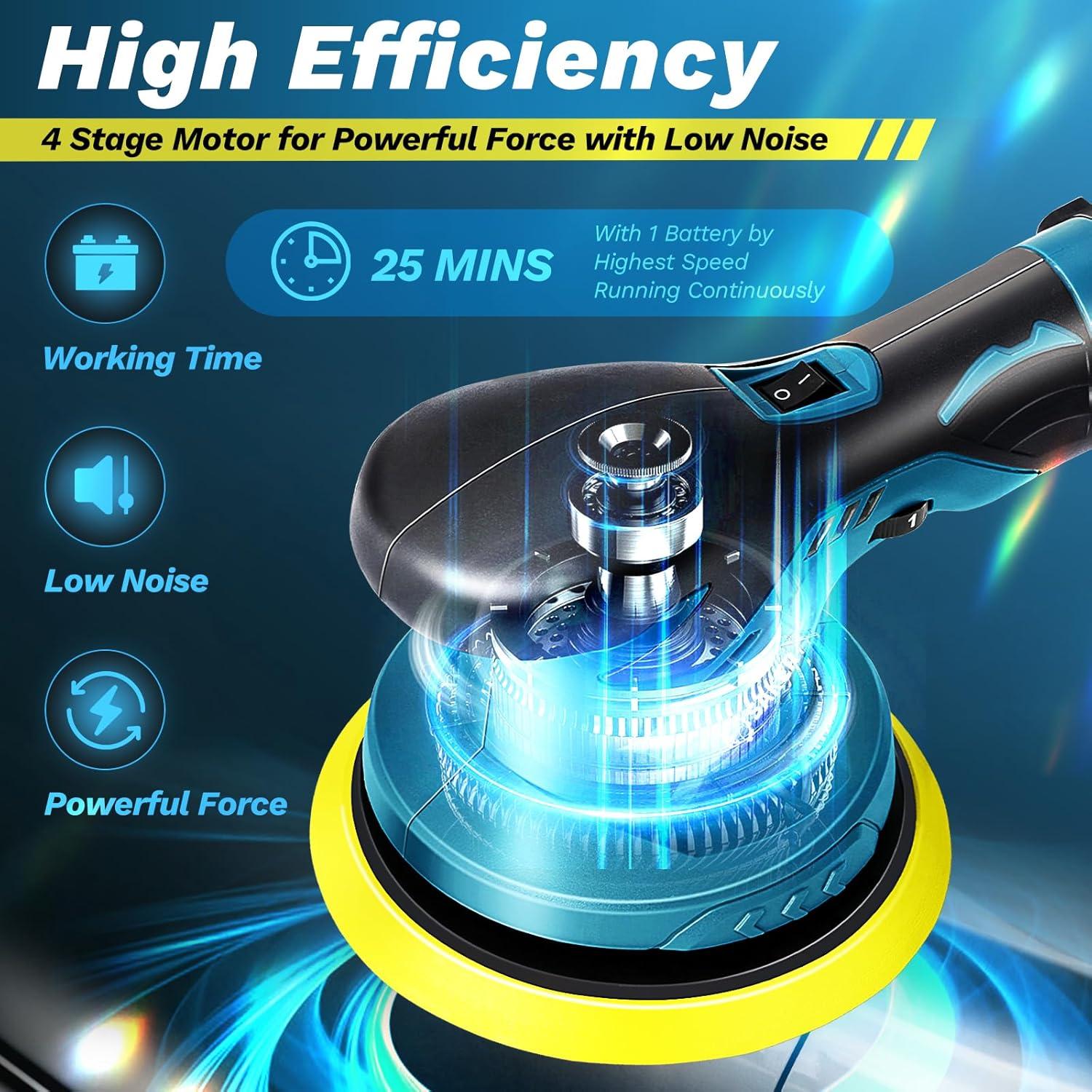 Pulidor Inalámbrico Saker SK1202D 12V 2000mAh 6" Accesorios