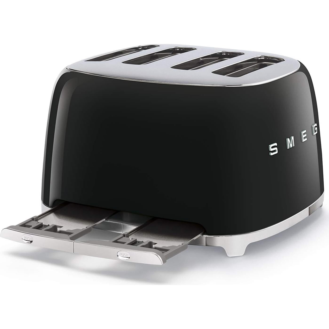 Tostadora Smeg Retro 4 Rebanadas Negra TSF03 - 6 Preajustes