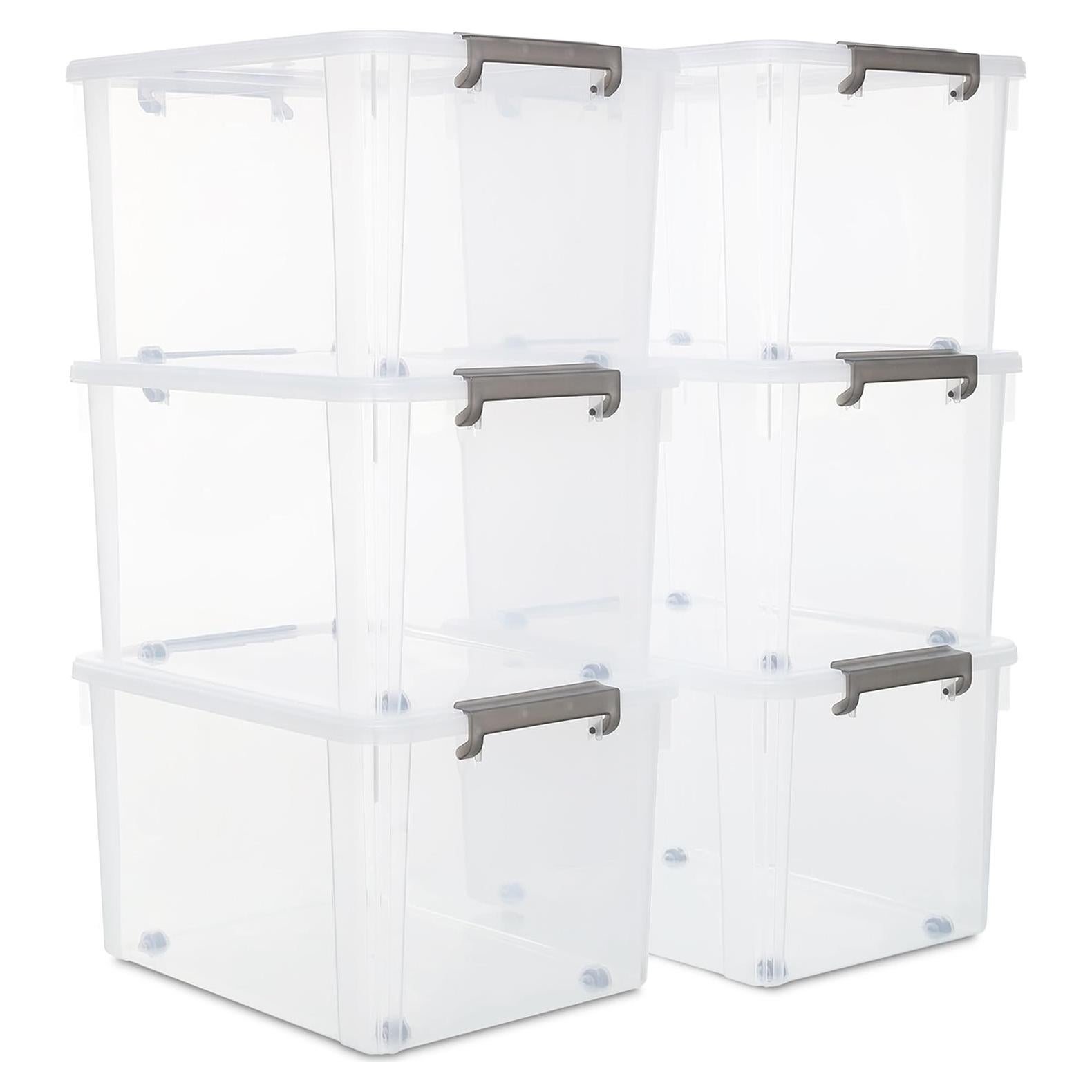 Citylife 6 Contenedores de Almacenamiento 55L Plástico Apilables