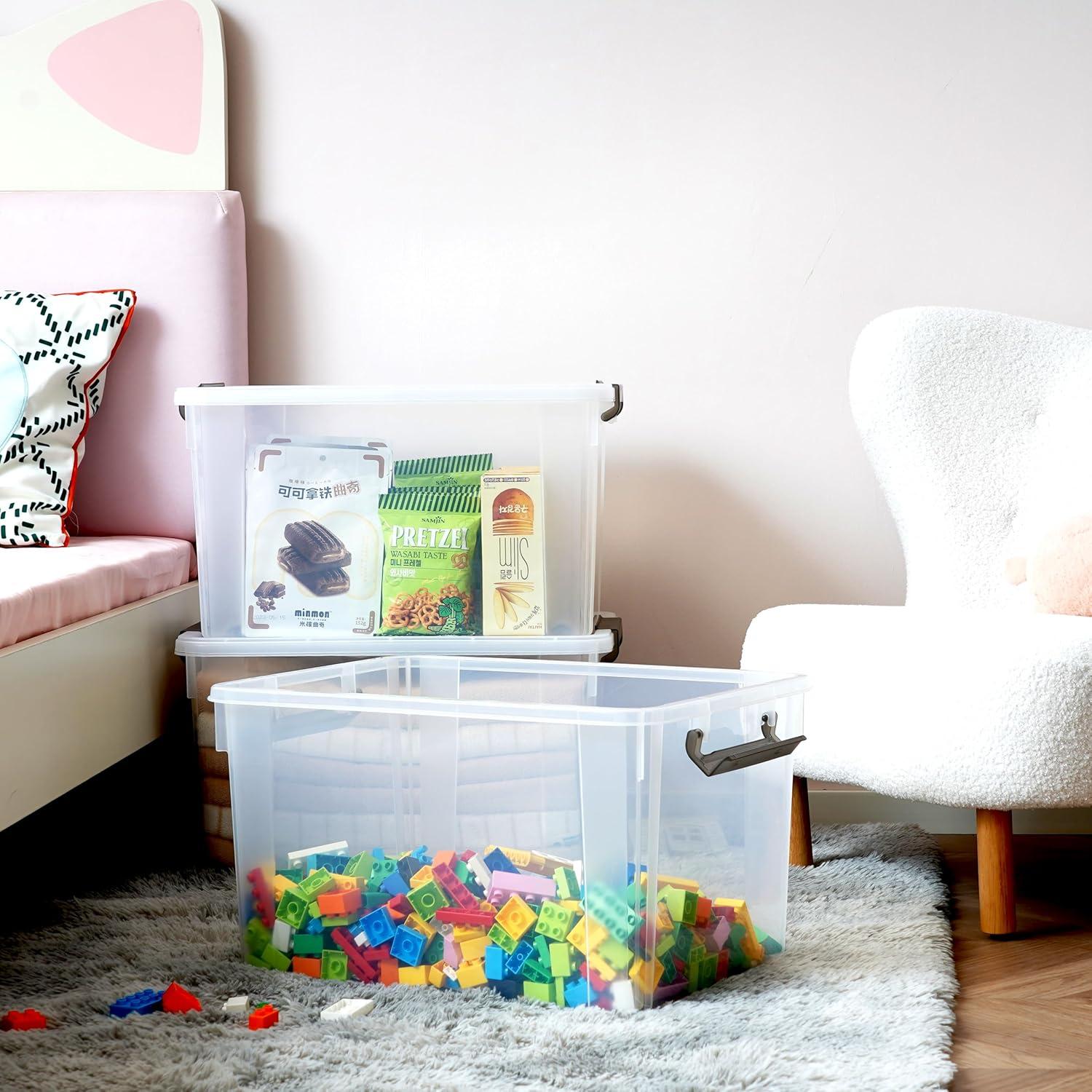 Citylife 6 Contenedores de Almacenamiento 55L Plástico Apilables