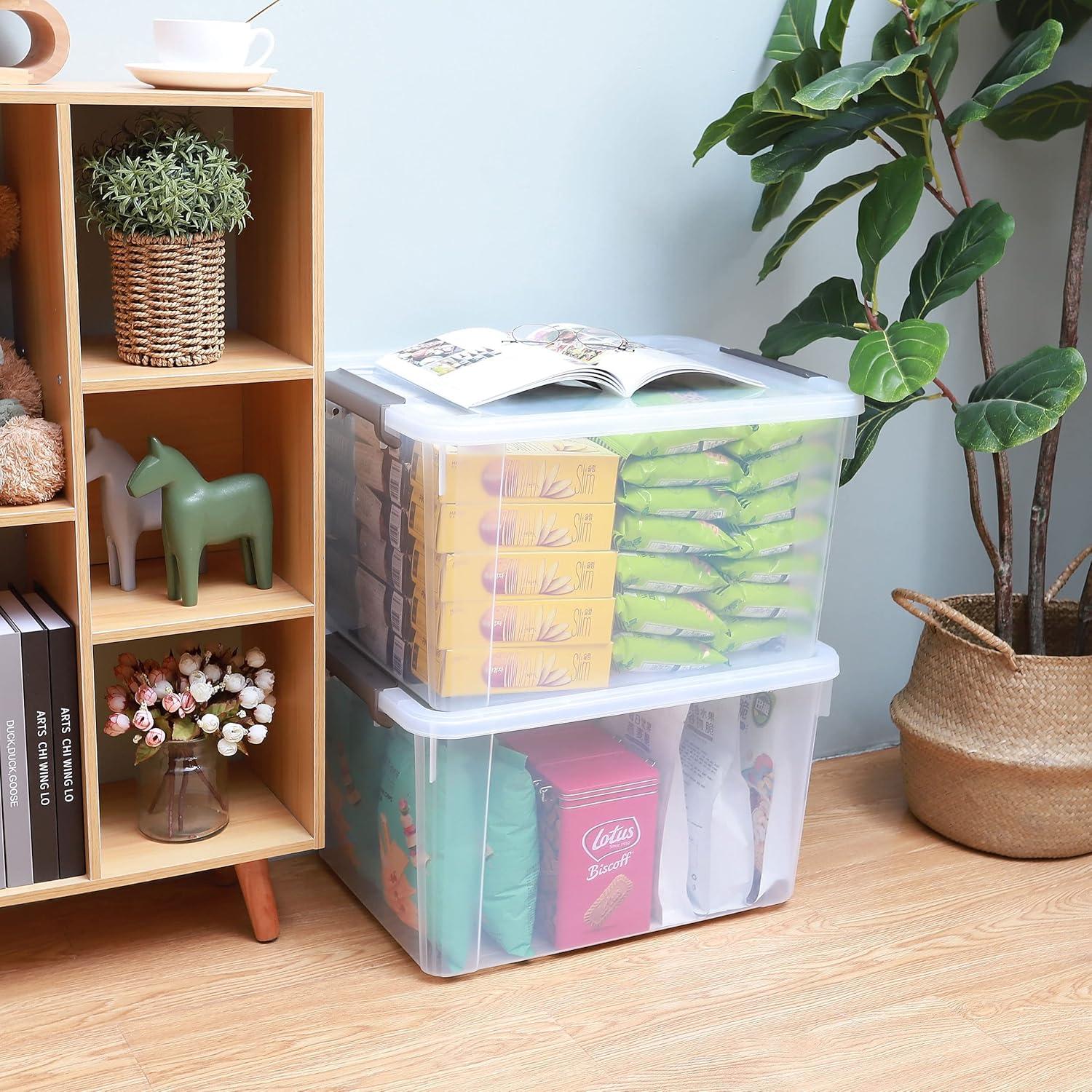 Citylife 6 Contenedores de Almacenamiento 55L Plástico Apilables