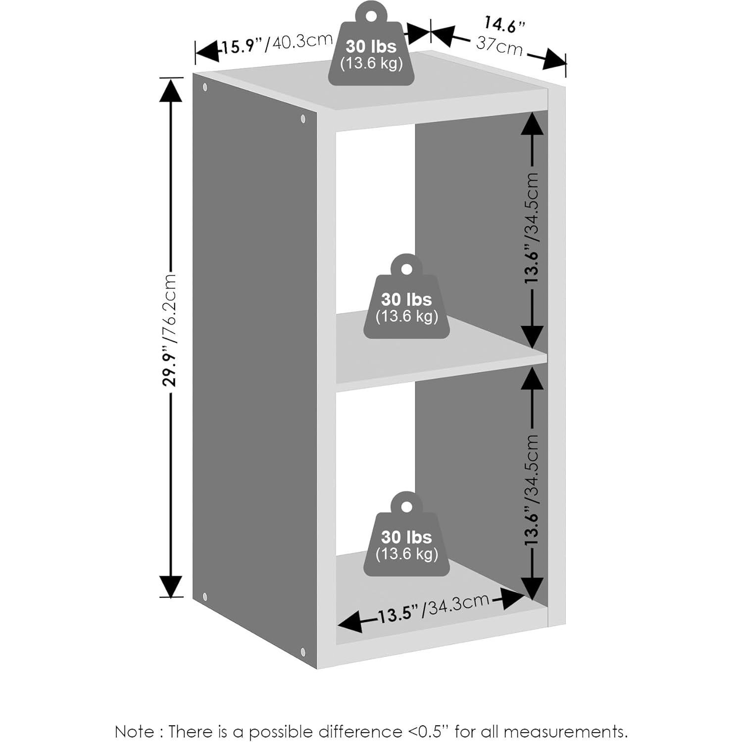 Estante Organizador Furinno Cubic 2-Cube Roble Oscuro