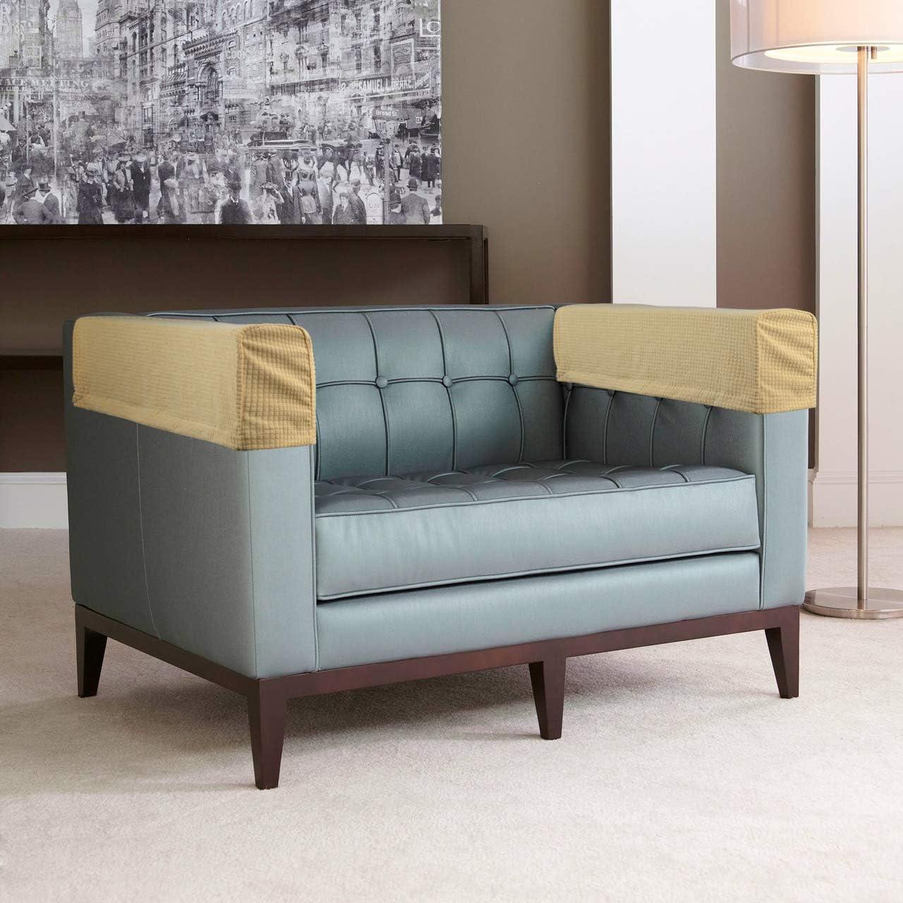 Funda Antideslizante para Reposabrazos Sofá CM Beige Oscuro