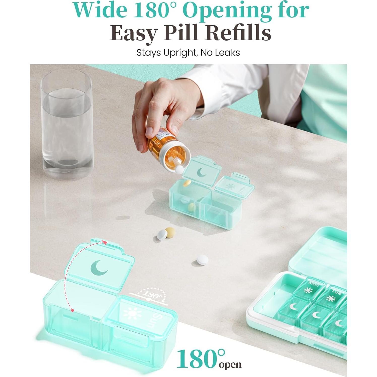 Organizador de Pastillas Zoksi AM/PM 7 Días Verde