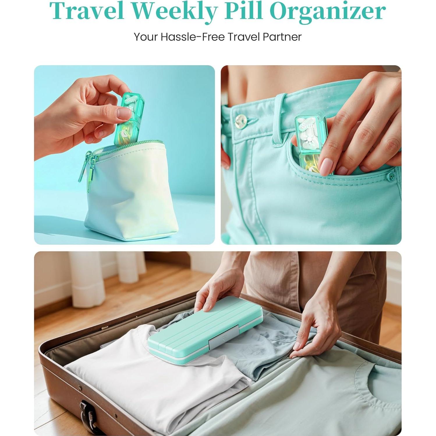 Organizador de Pastillas Zoksi AM/PM 7 Días Verde