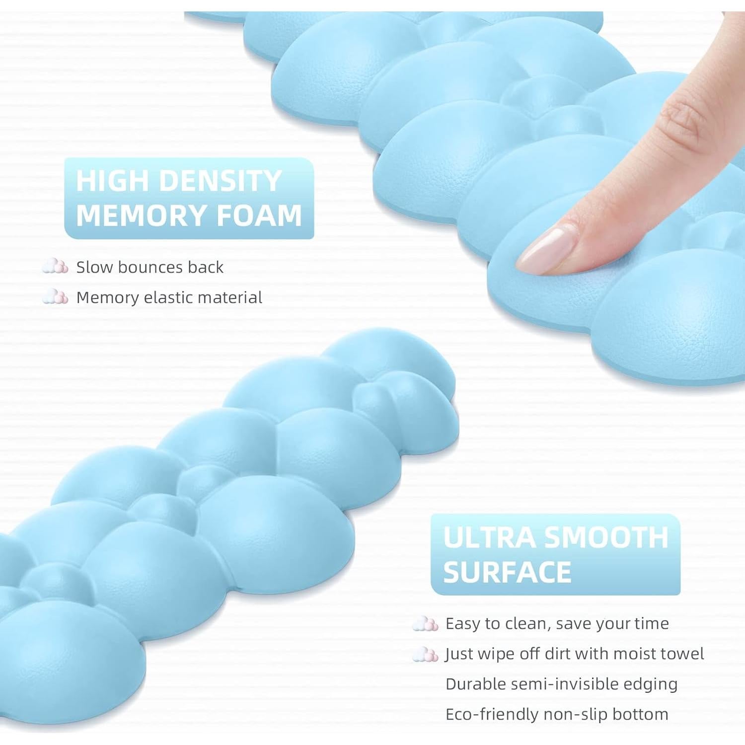 Set 3 en 1 Reposamuñecas Ergonómico MANBASNAKE Azul