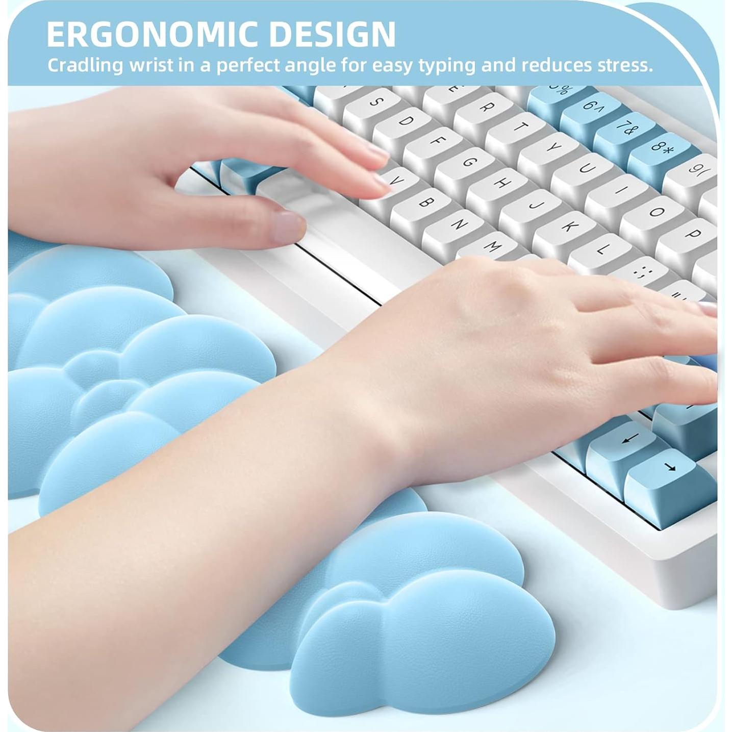 Set 3 en 1 Reposamuñecas Ergonómico MANBASNAKE Azul