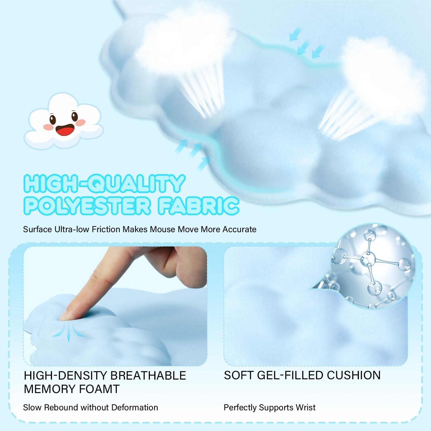 Set 3 en 1 Reposamuñecas Ergonómico MANBASNAKE Azul