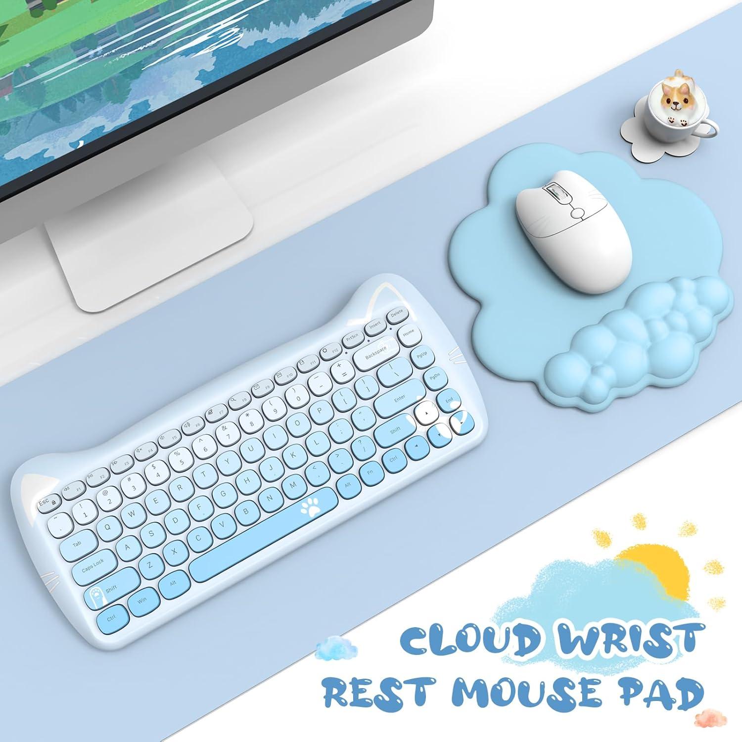 Set 3 en 1 Reposamuñecas Ergonómico MANBASNAKE Azul