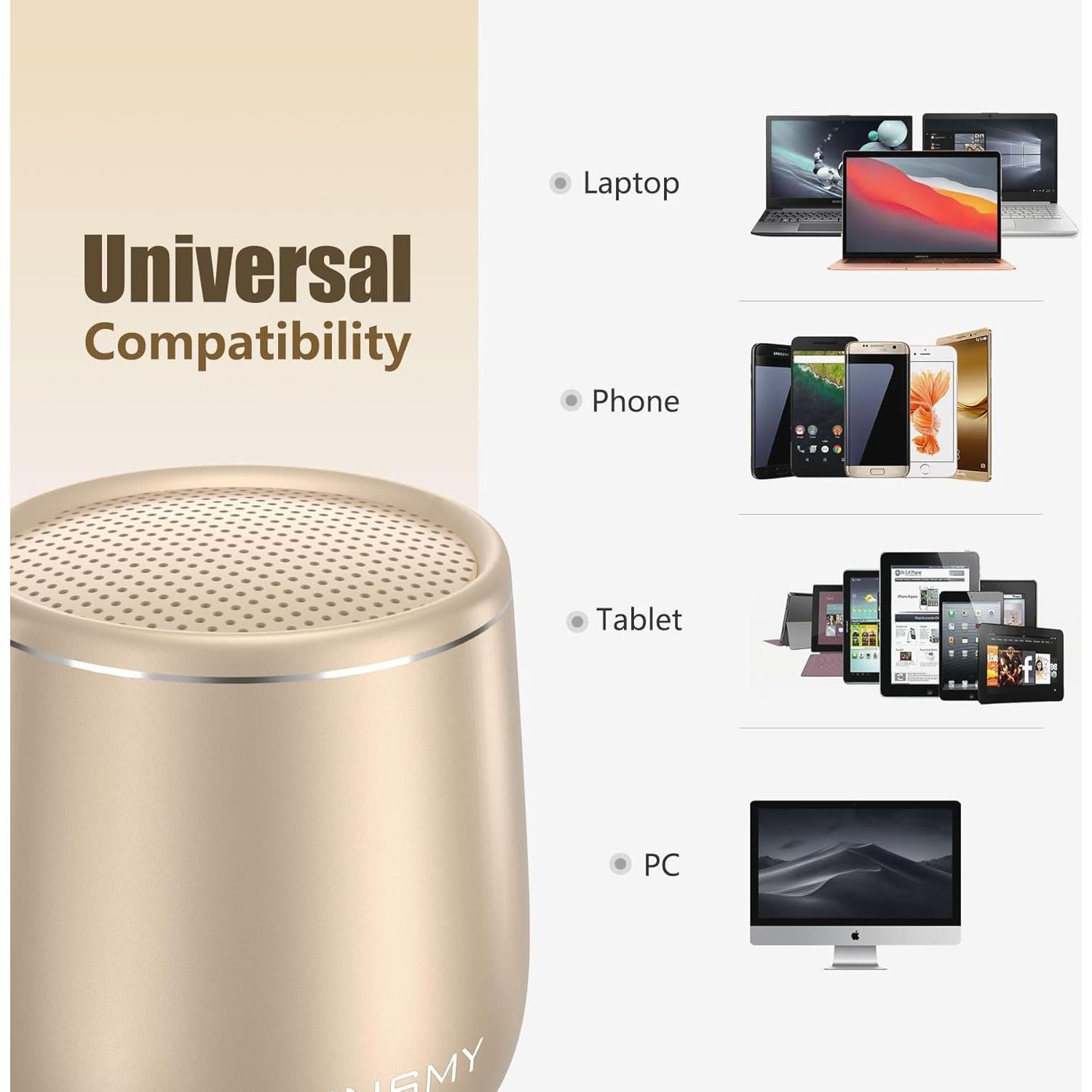 Altavoz Bluetooth INSMY C17-MAX Mini Impermeable Oro