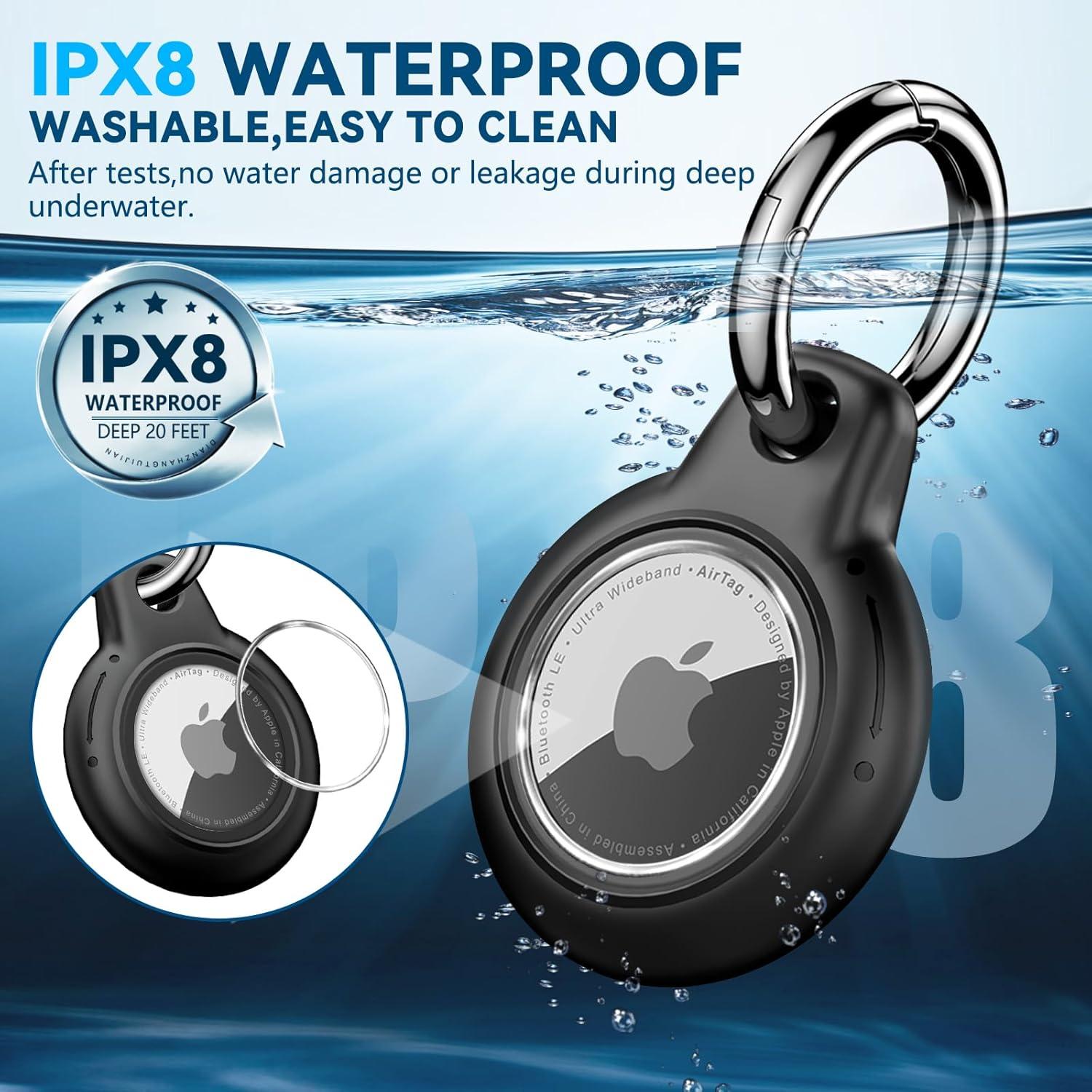 Soporte Impermeable para Airtag MCTOPZO - 4 Fundas Negras