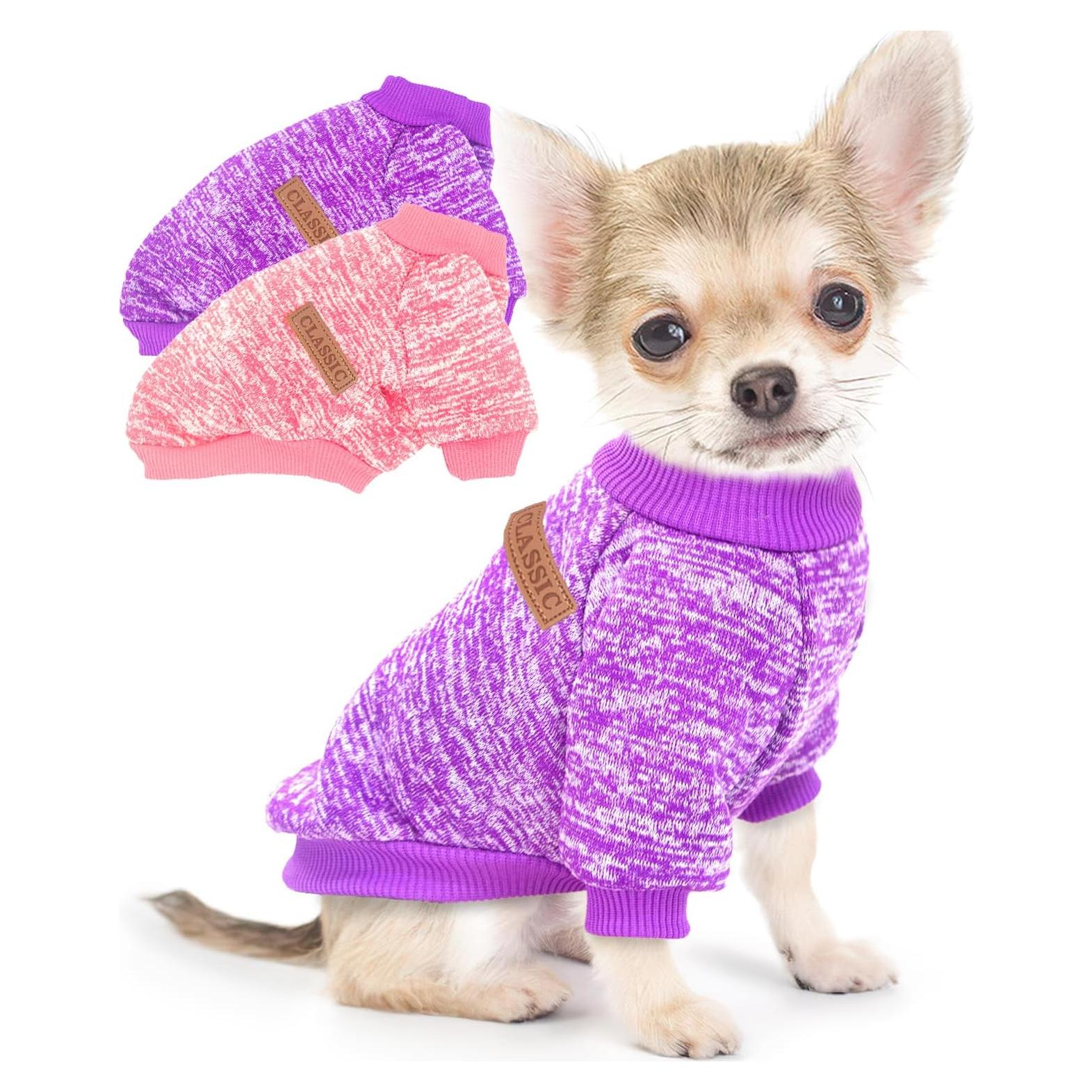 Conjunto 2 Suéteres para Perros Pequeños Uswalnna XXS