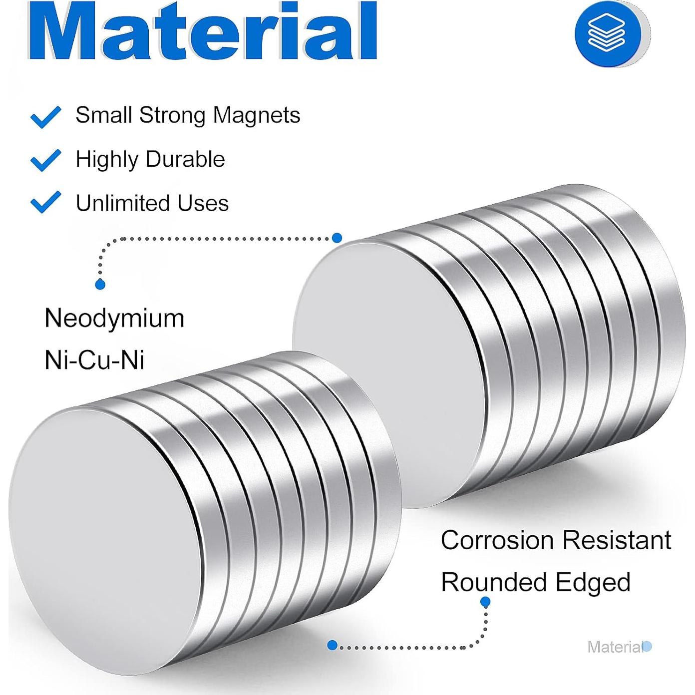 Imanes de Neodimio TRY MAG 20x3mm 6 Piezas Adhesivos