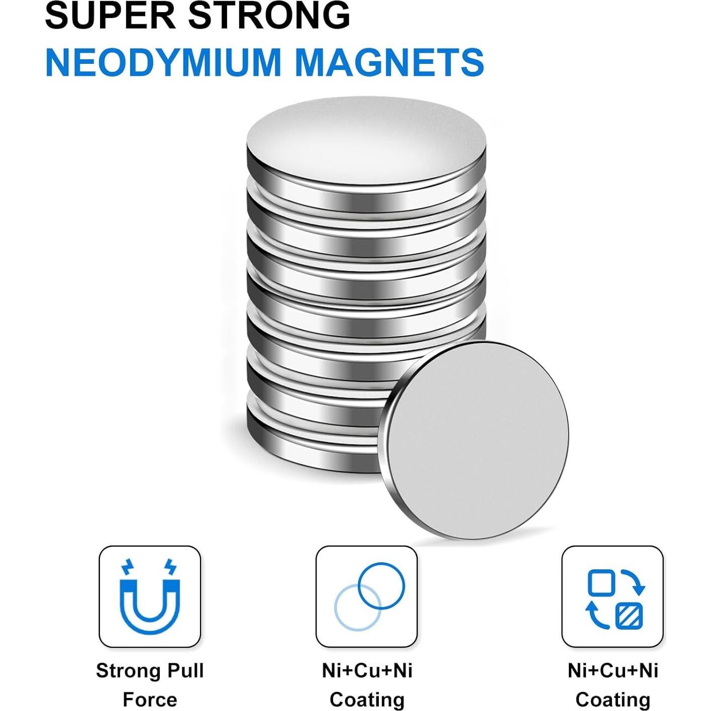 Imanes de Neodimio TRY MAG 20x3mm 6 Piezas Adhesivos