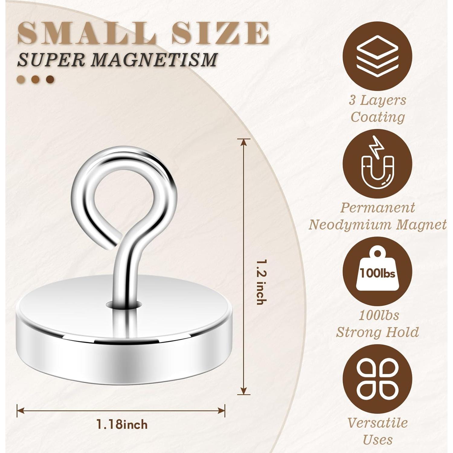 Ganchos Magnéticos Neosmuk 100kg Alta Resistencia 2 Pzs