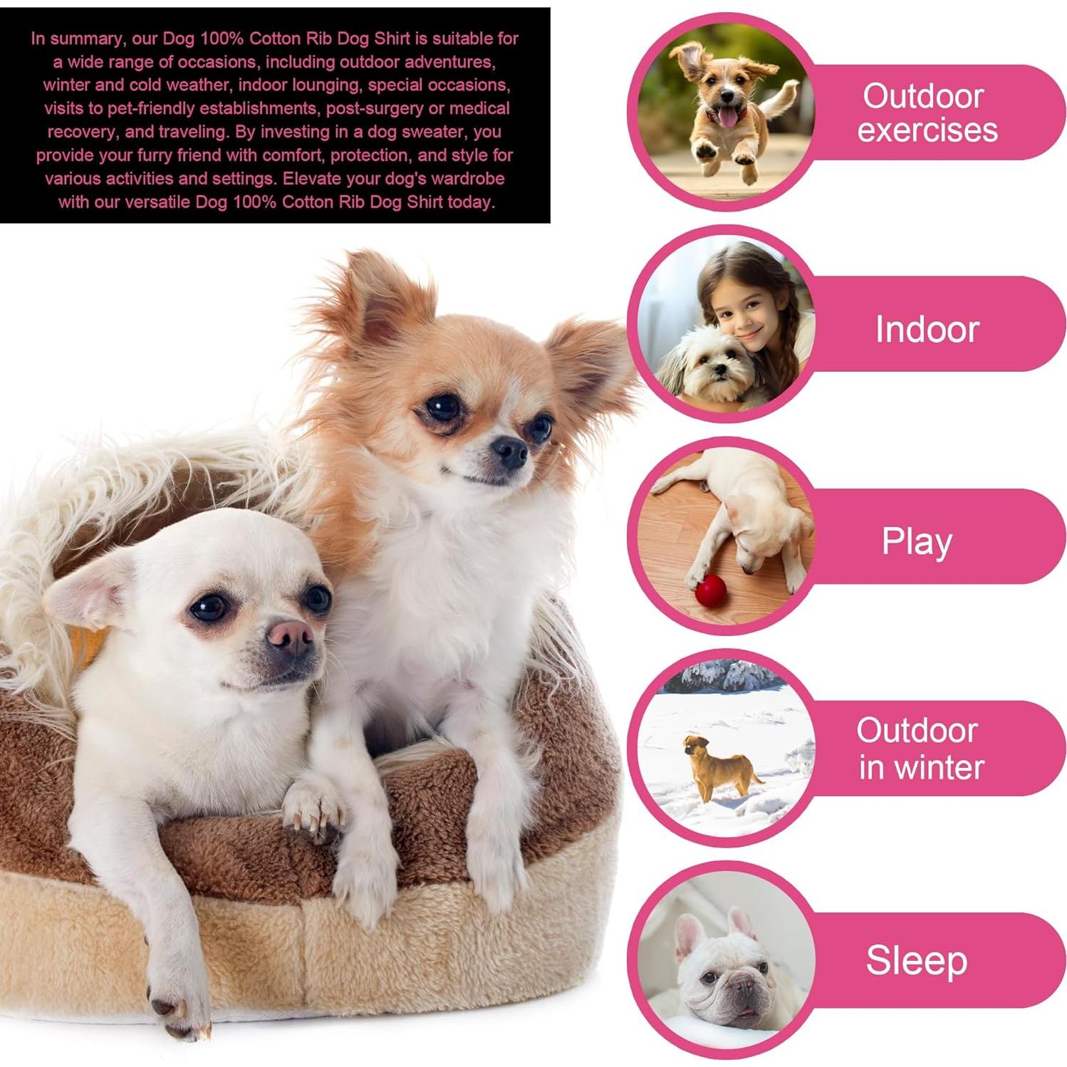 Camiseta Chaleco Algodón Paiaite Rosa Pequeño para Perros