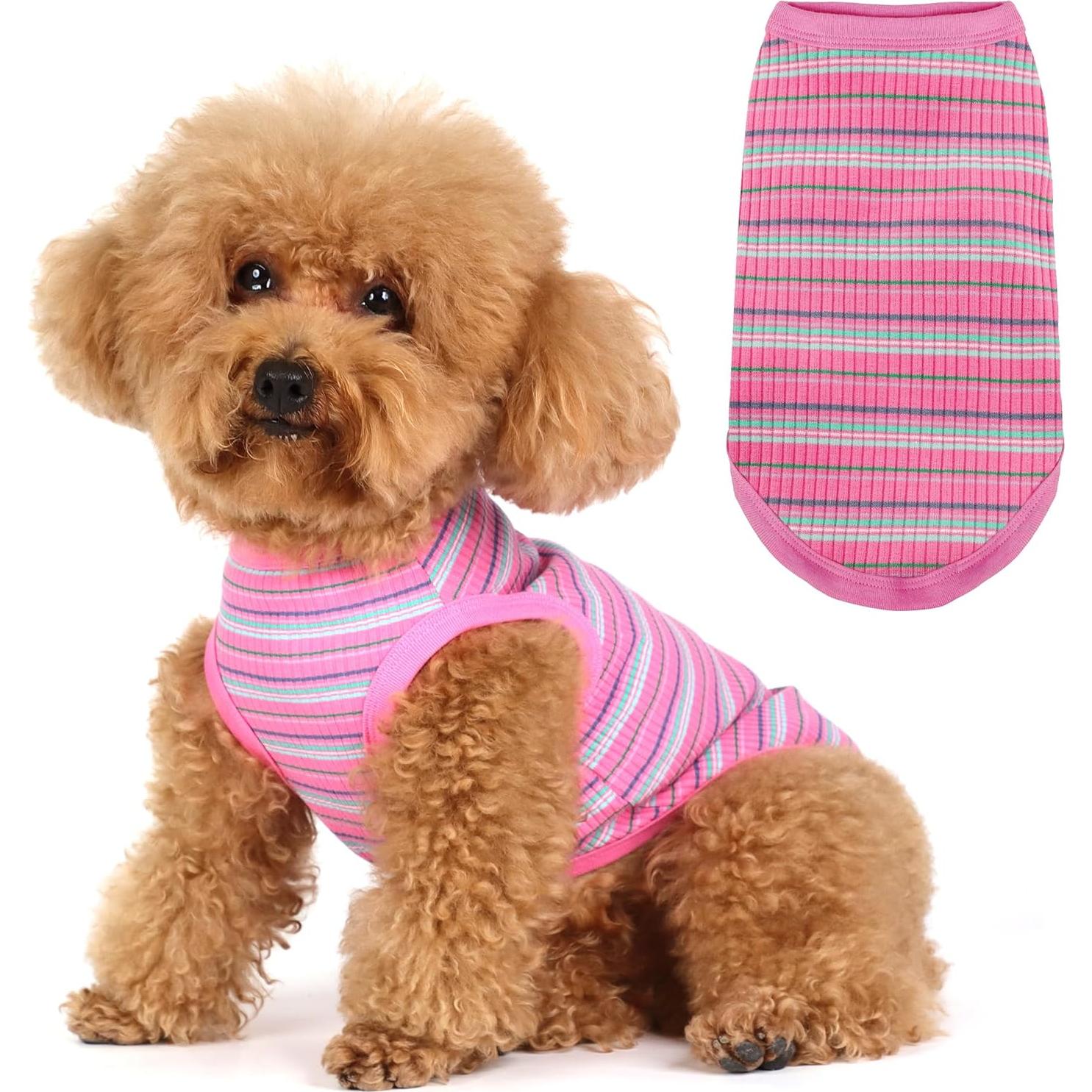 Camiseta Chaleco Algodón Paiaite Rosa Pequeño para Perros