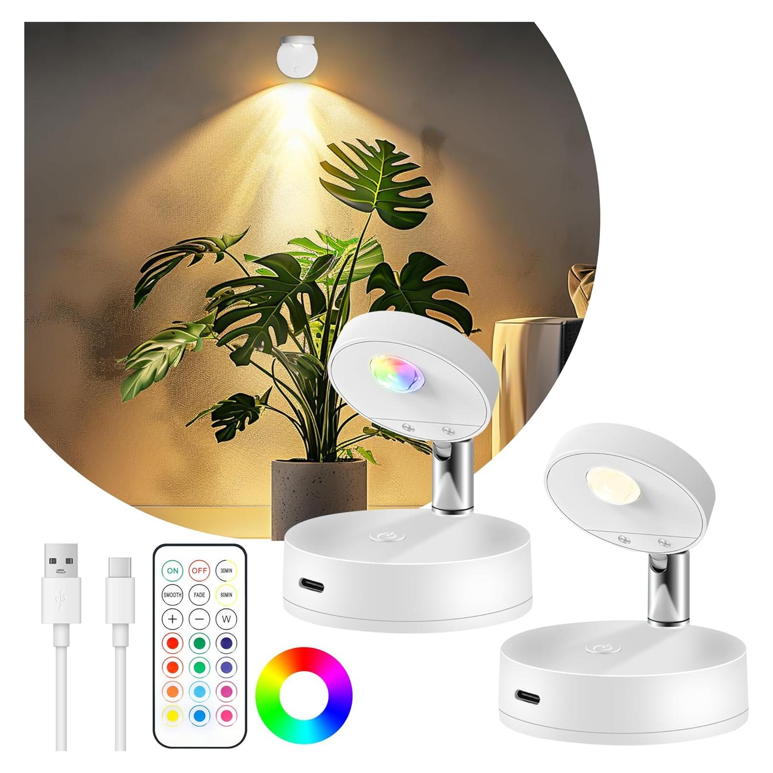 Paquete de 2 Focos LED Recargables Guankaidianzishangwu RGB