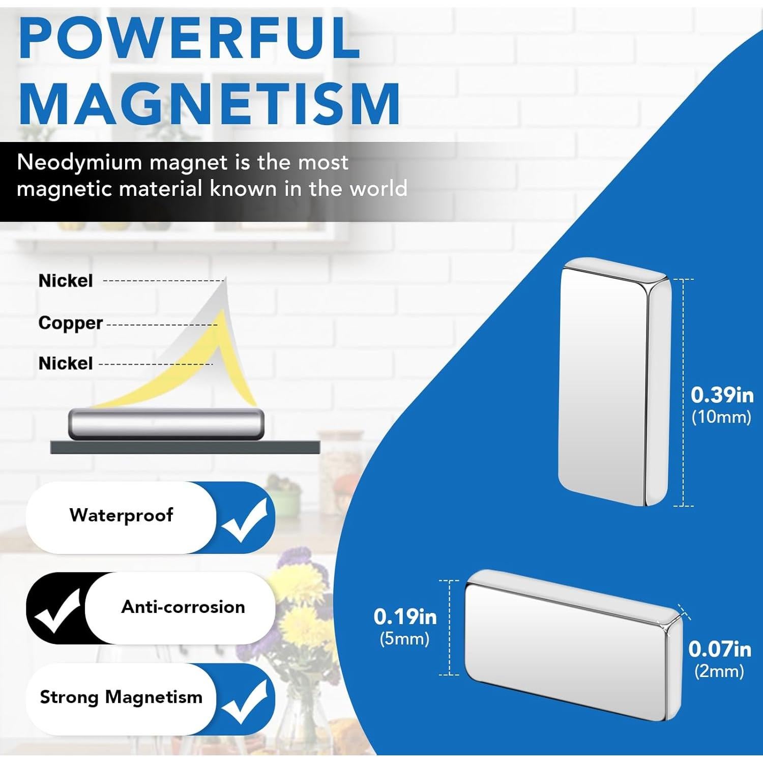 Imán de Barra LOVIMAG 10x5x2mm 120Pcs Neodimio Fuerte