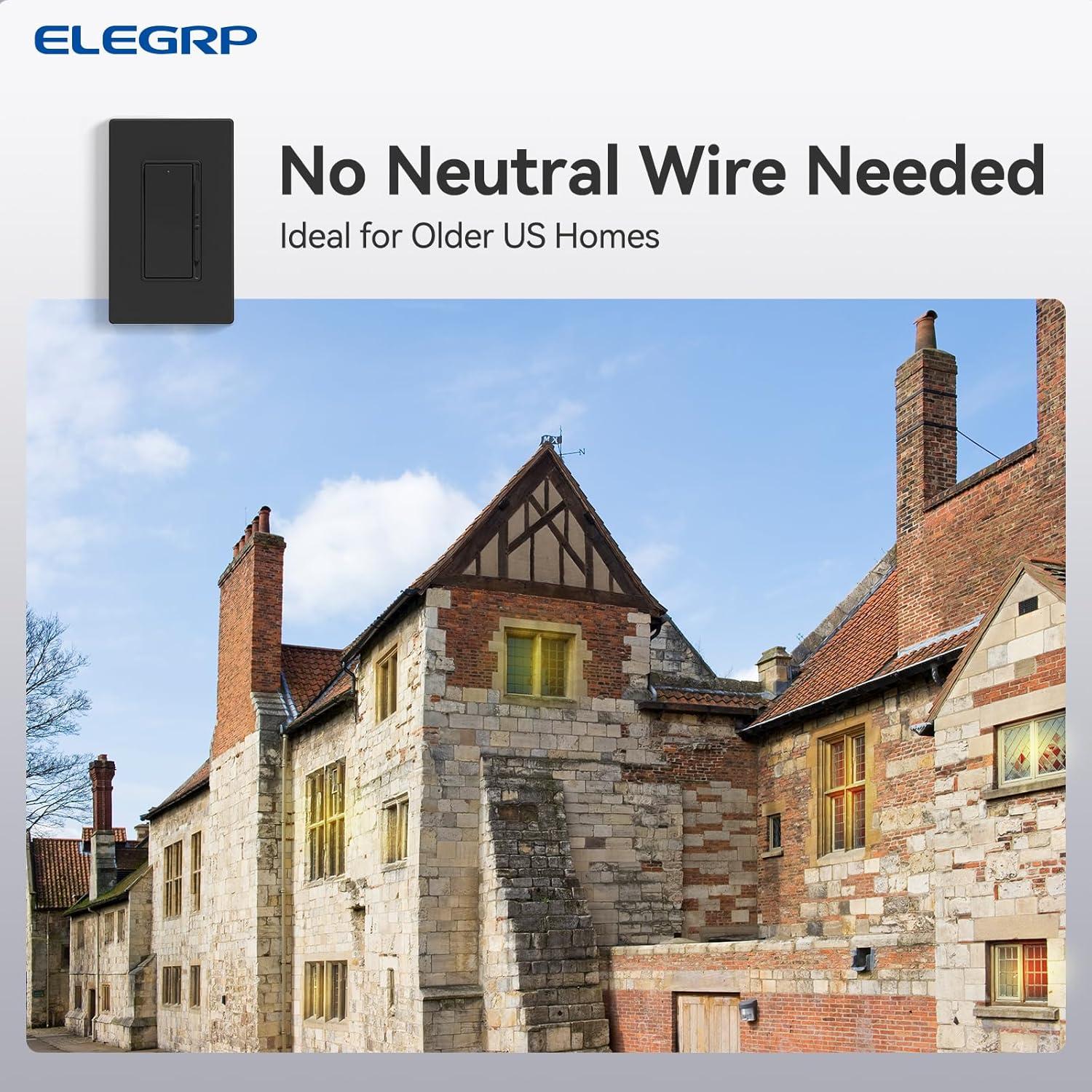 Interruptor Regulador Digital ELEGRP 300W LED/CFL Negro