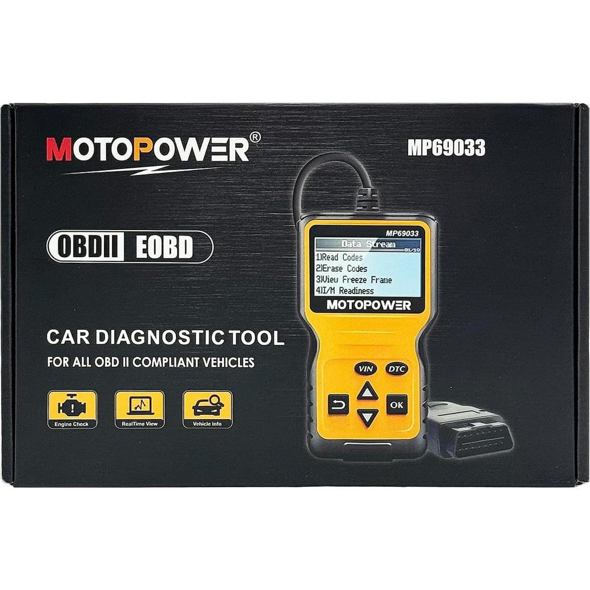 Escáner OBD2 MOTOPOWER MP69033 Diagnóstico de Coche Amarillo
