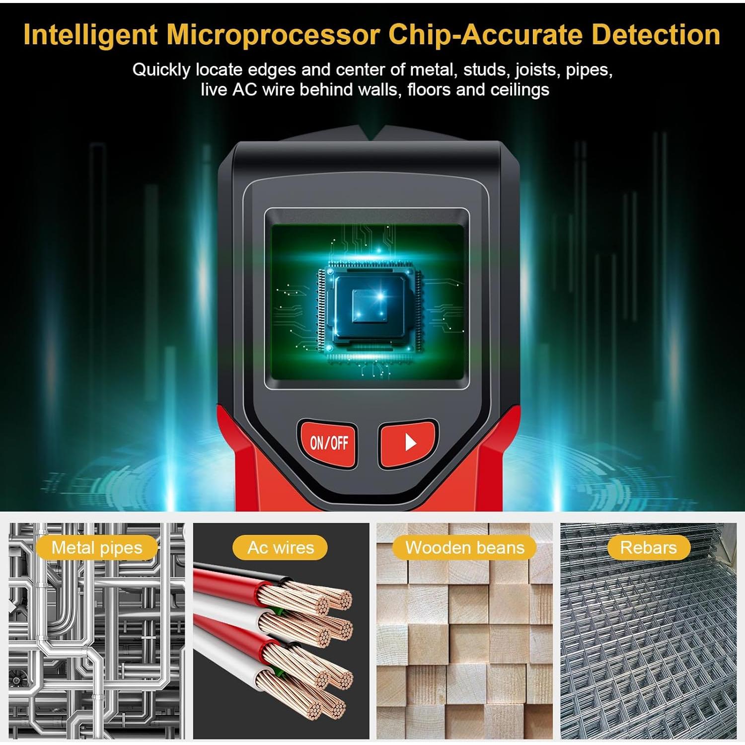 Buscador de Vigas JAXWQ TH410 5 en 1 Pantalla LCD Rojo