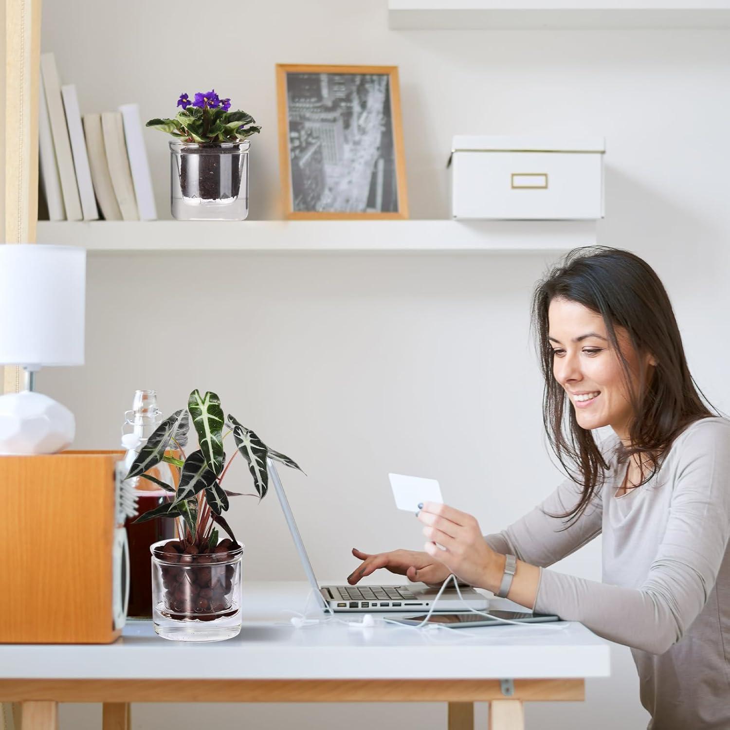 Maceta Autorriego 10 cm LAZUSAM para Plantas de Interior