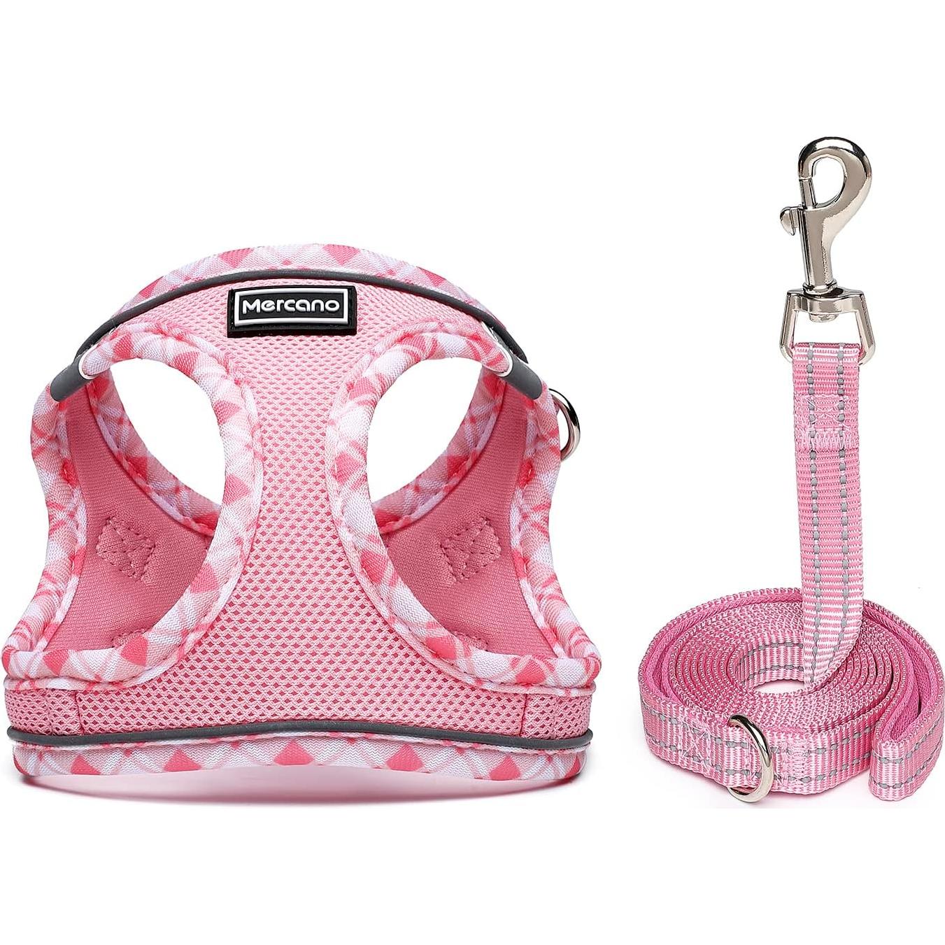 Arnés y Correa Mercano Rosa S para Perros y Gatos