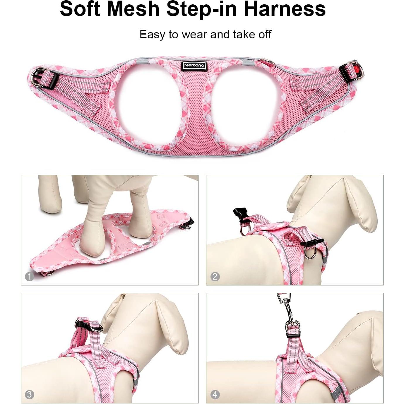 Arnés y Correa Mercano Rosa S para Perros y Gatos