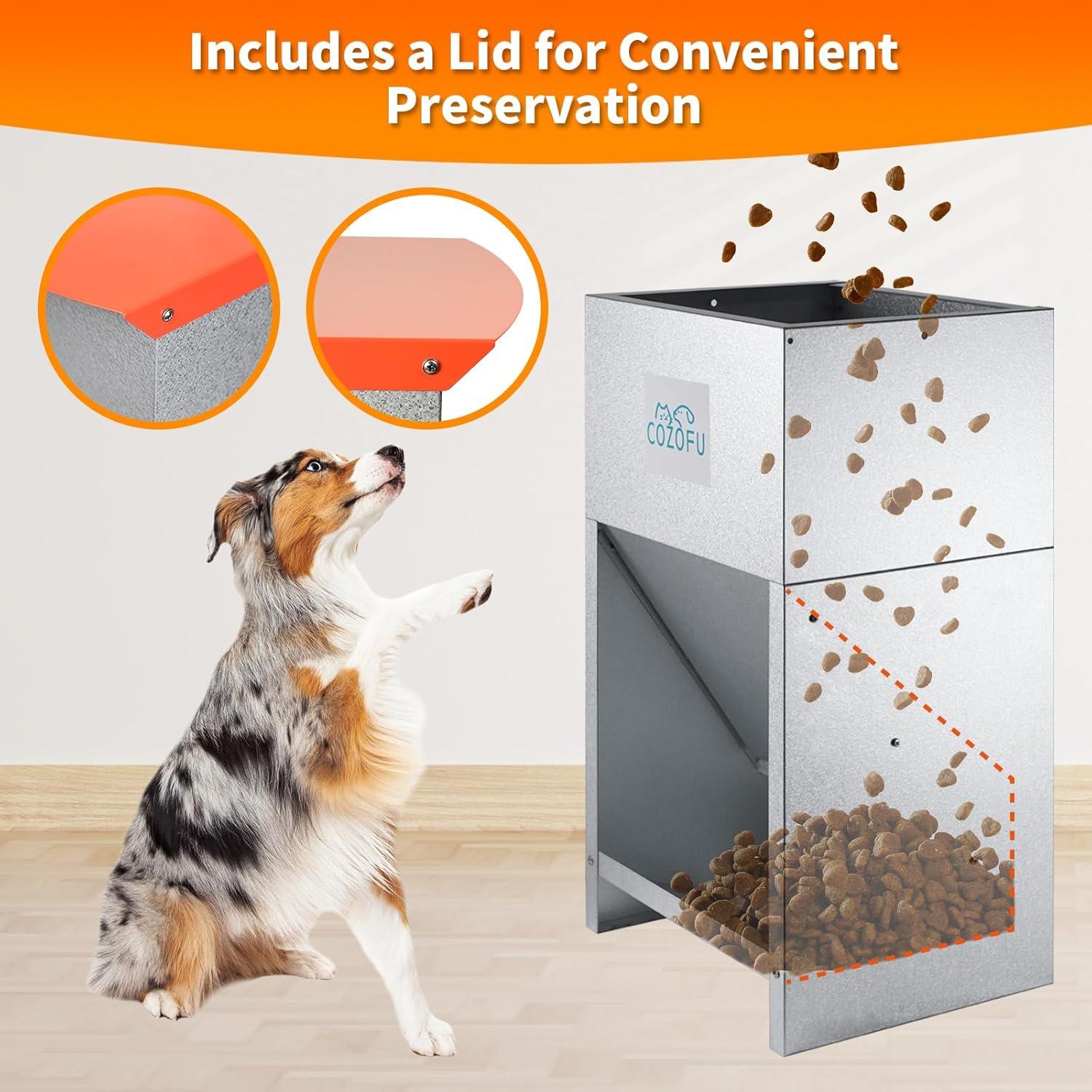 Comedero Automático COZOFU 25 lbs para Perros - Metal Galvanizado