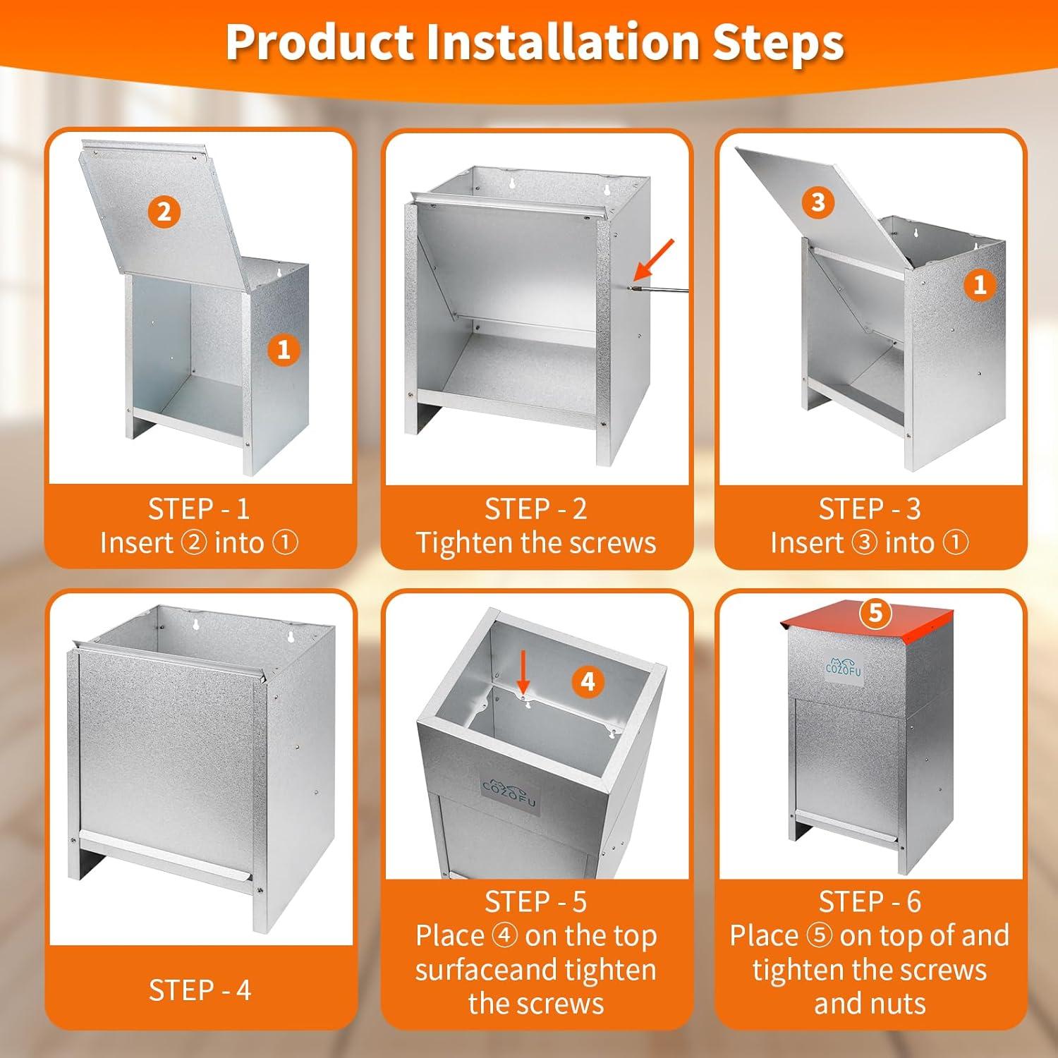 Comedero Automático COZOFU 25 lbs para Perros - Metal Galvanizado