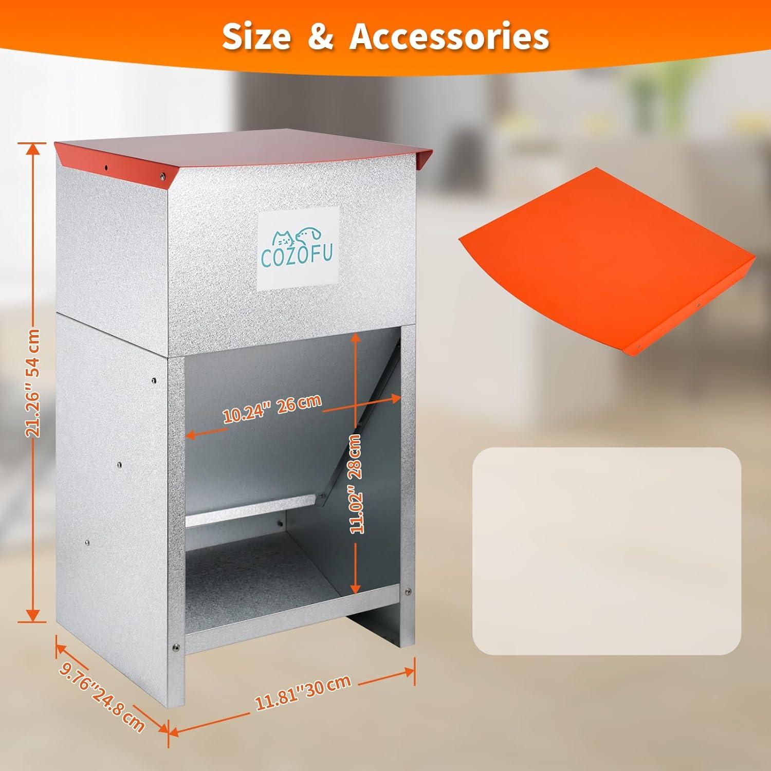 Comedero Automático COZOFU 25 lbs para Perros - Metal Galvanizado