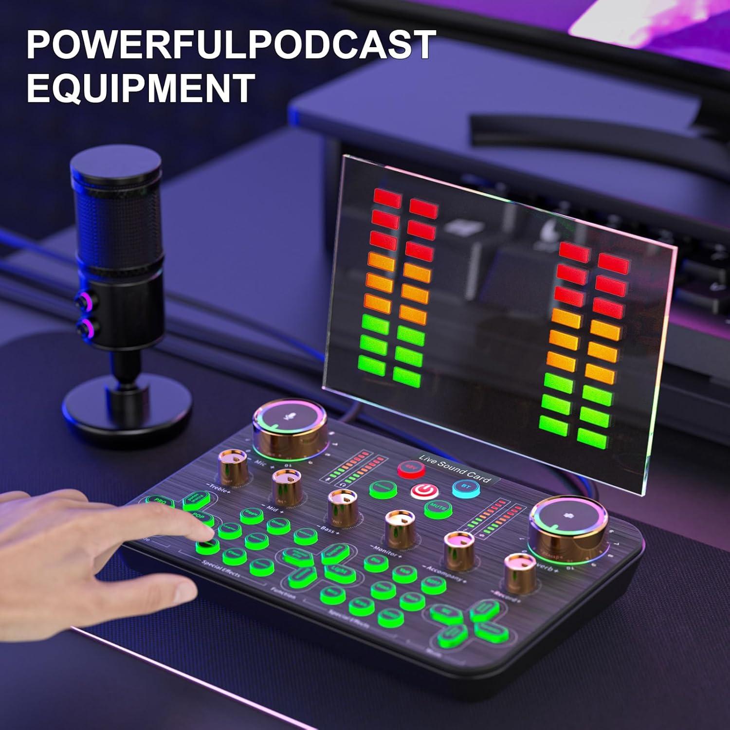 Mezclador de Audio Facmogu K600 para Streaming y Podcasting