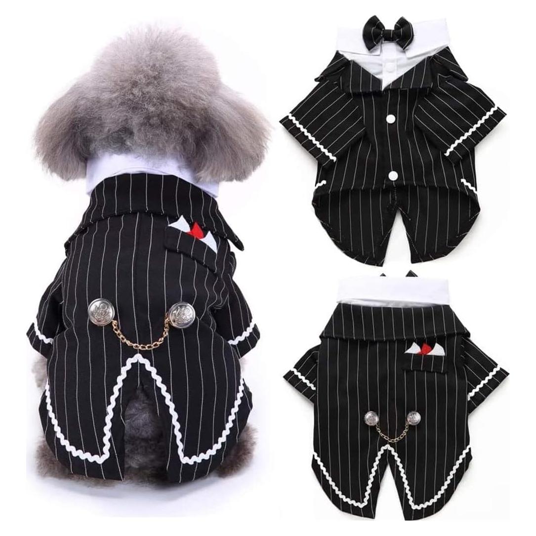 Disfraz Tuxedo para Perros DENTRUN Ajustable para Bodas