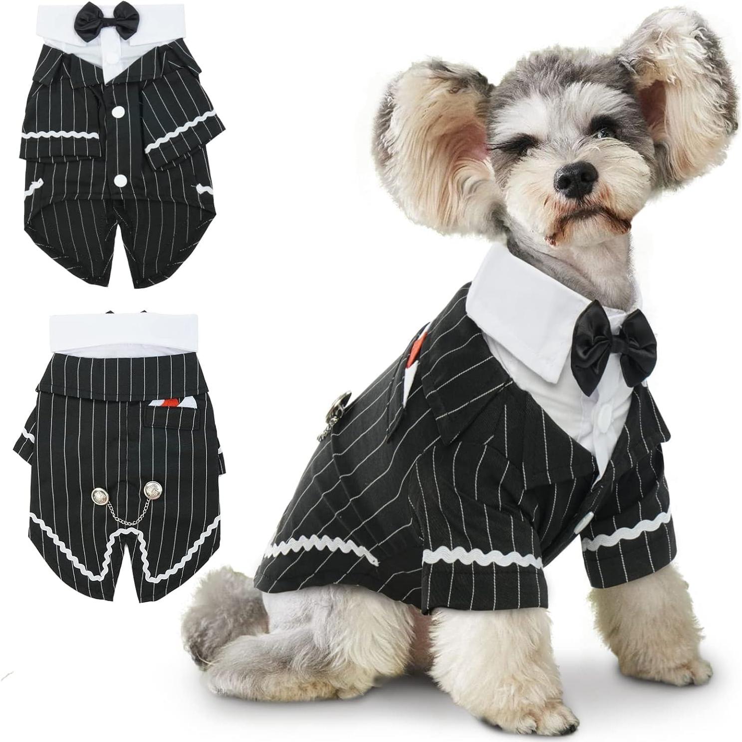 Disfraz Tuxedo para Perros DENTRUN Ajustable para Bodas