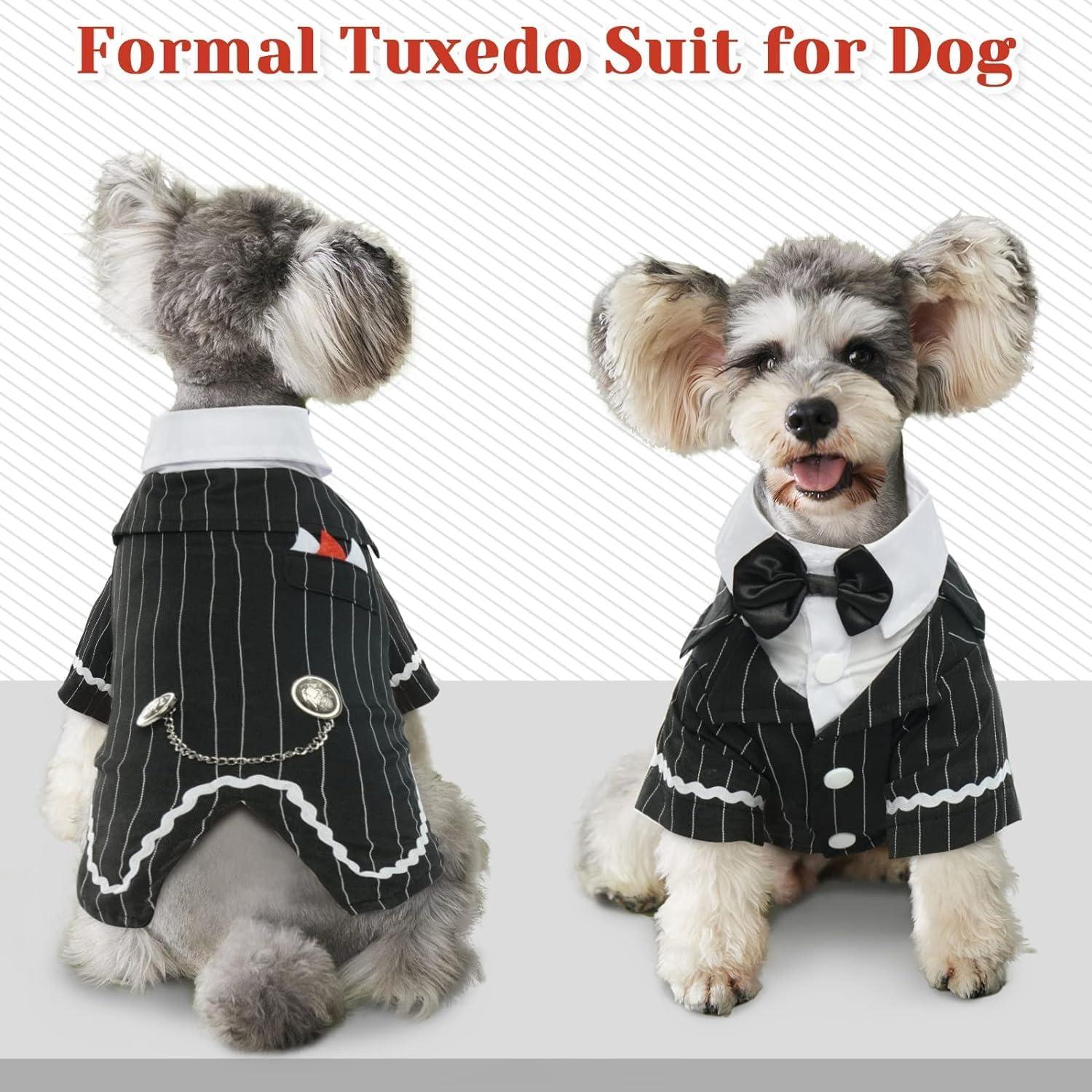 Disfraz Tuxedo para Perros DENTRUN Ajustable para Bodas