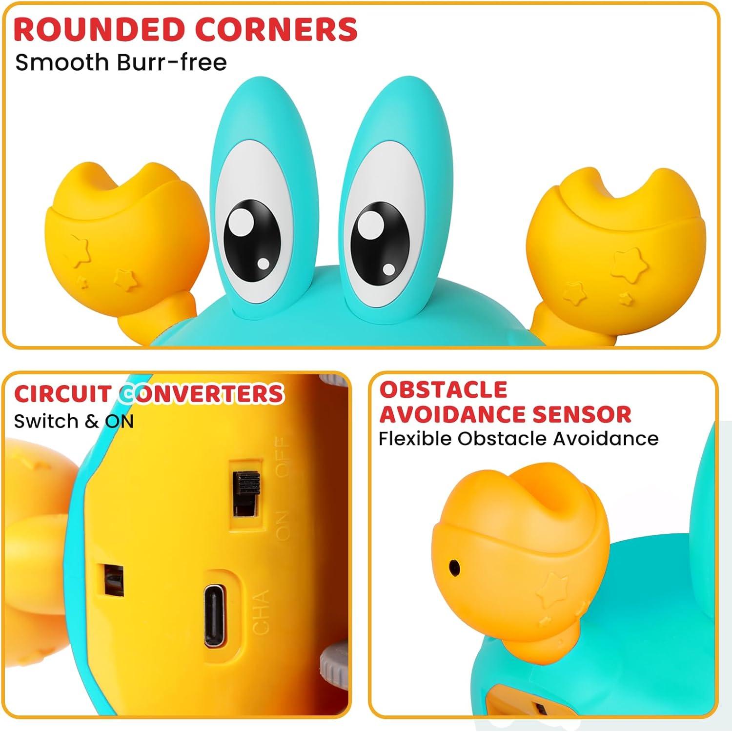 Juguete Cangrejo Rodante FunMission Verde con Música y Luz LED